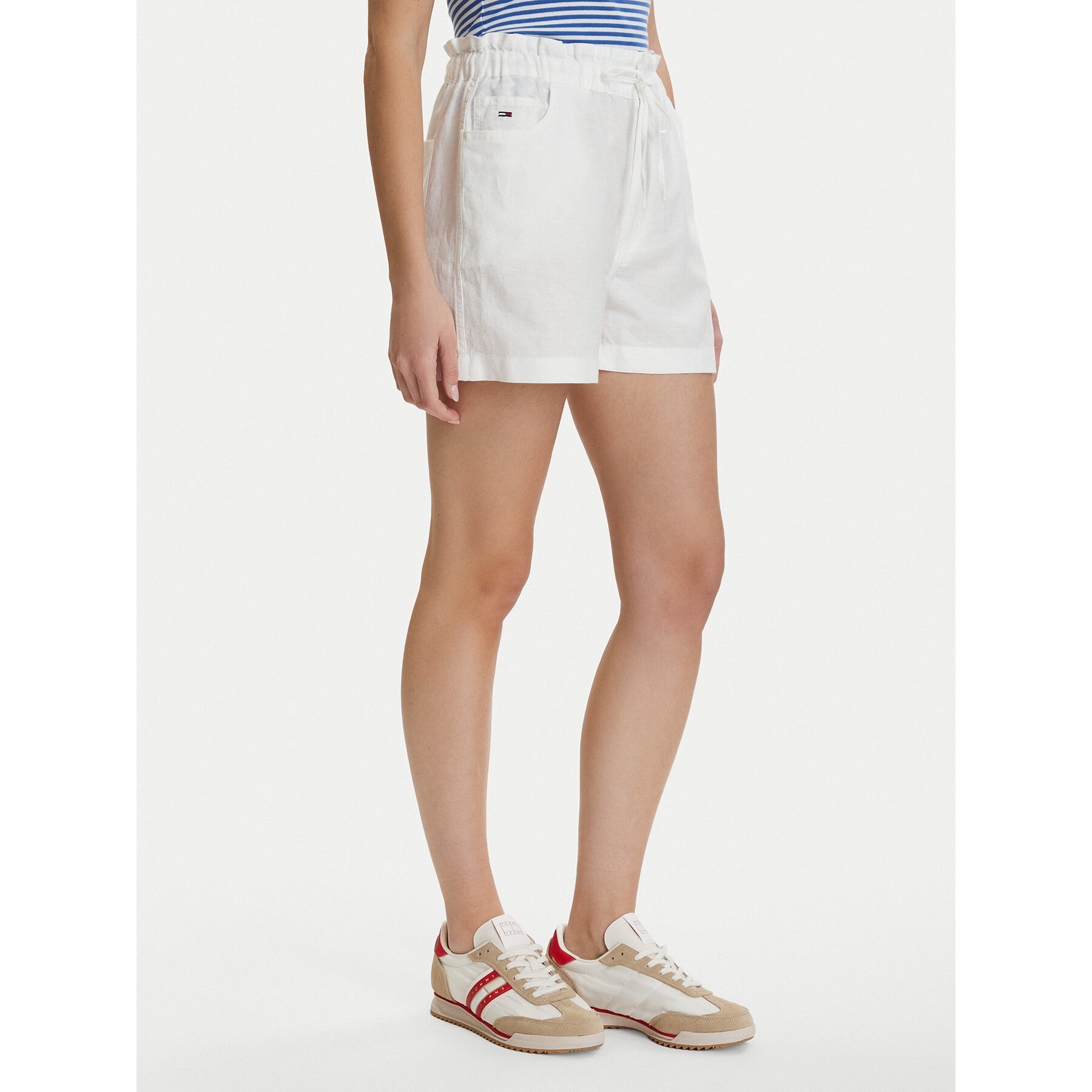Tommy Jeans Stoffshorts DW0DW22227 Weiß Regular Fit