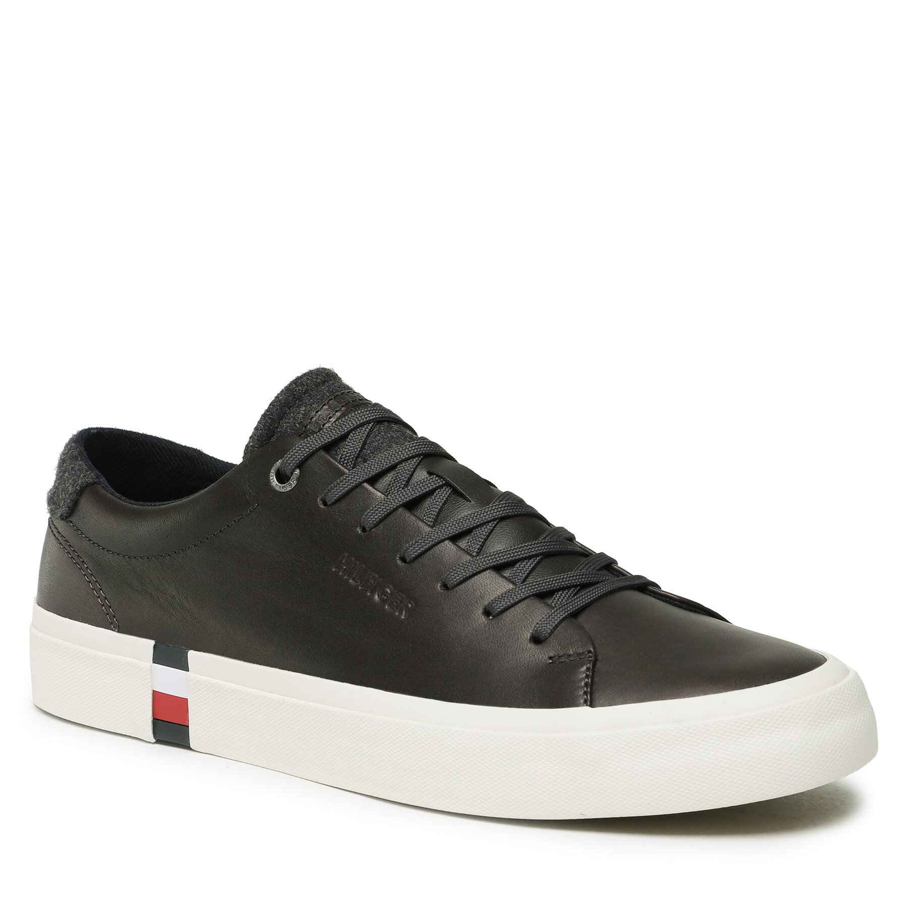 Sneakers Tommy Hilfiger Modern Vulc Premium Leather FM0FM04394 Chocolate HJT Chocolate imagine 2022 reducere