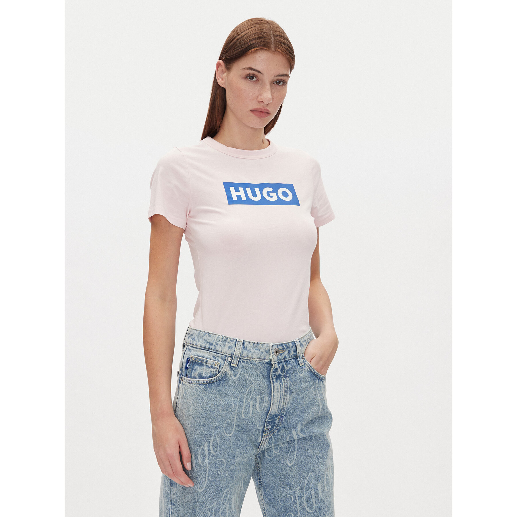 HUGO T-shirt Classic Tee_B 50510772 Rosa Slim Fit
