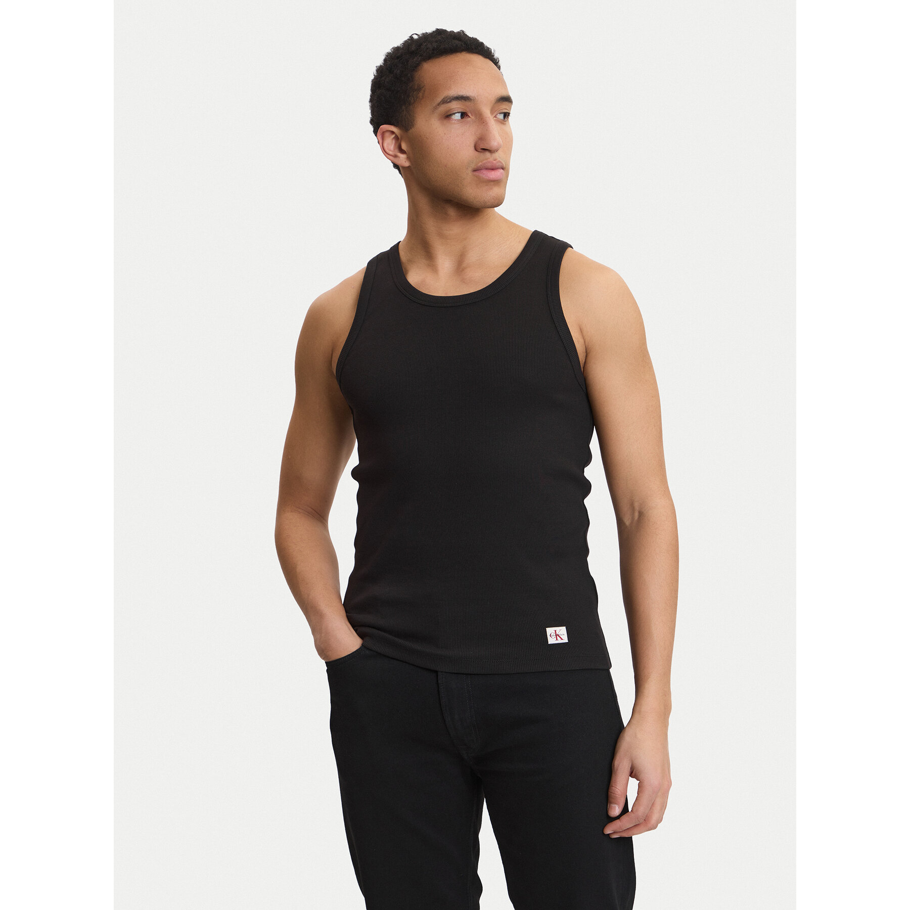 Calvin Klein Jeans Tank-Top Terry LV04RF272G Schwarz Regular Fit