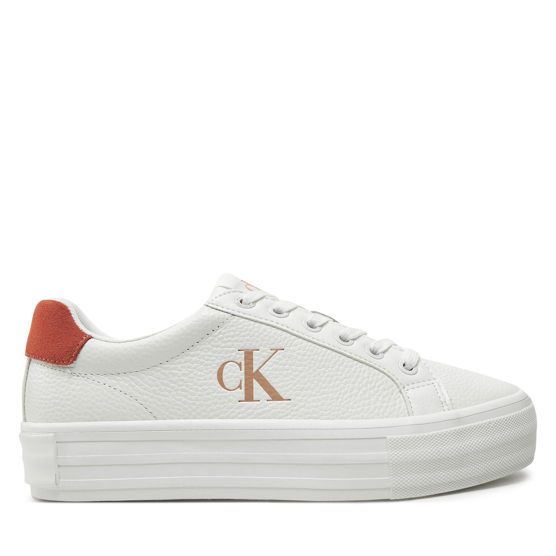 Sneakers Calvin Klein Jeans Bold Vulc Flatf Low Lth Ml YW0YW01669 Blanc