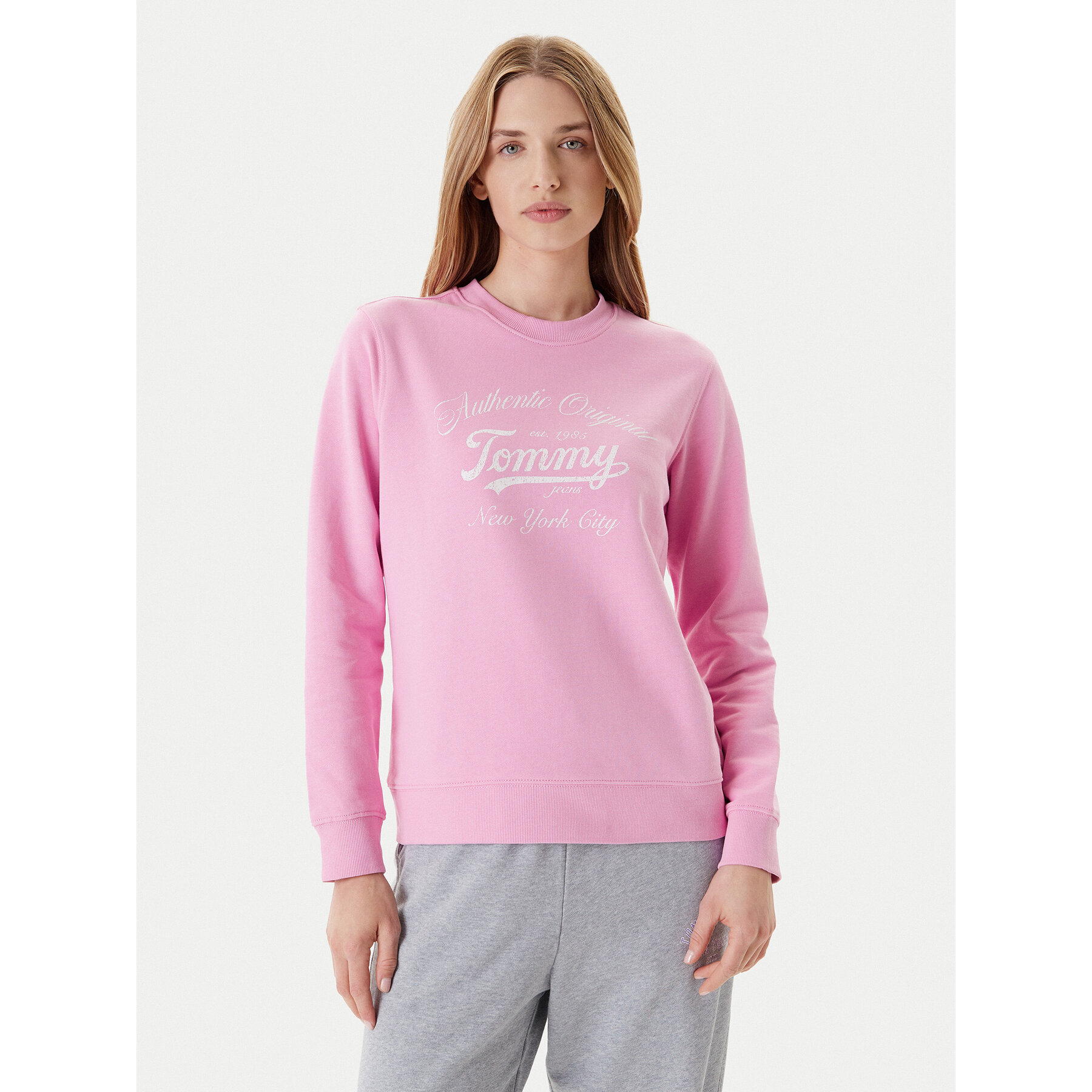 Tommy Jeans Sweatshirt Essential DW0DW20942 Rosa Regular Fit
