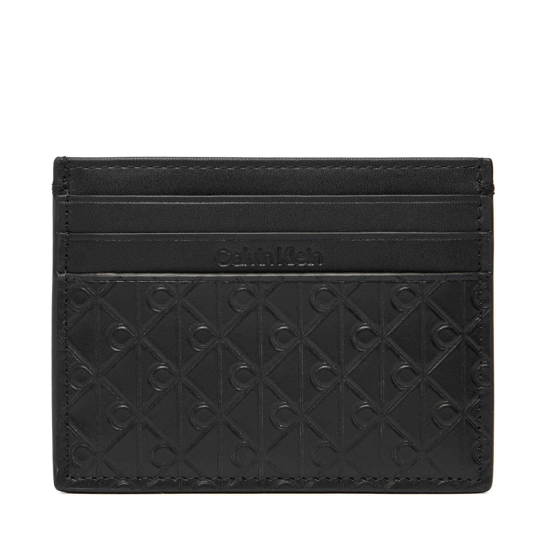 Bankkártya tartó Calvin Klein Embossed Emblem Card Case LV04D1128G Fekete