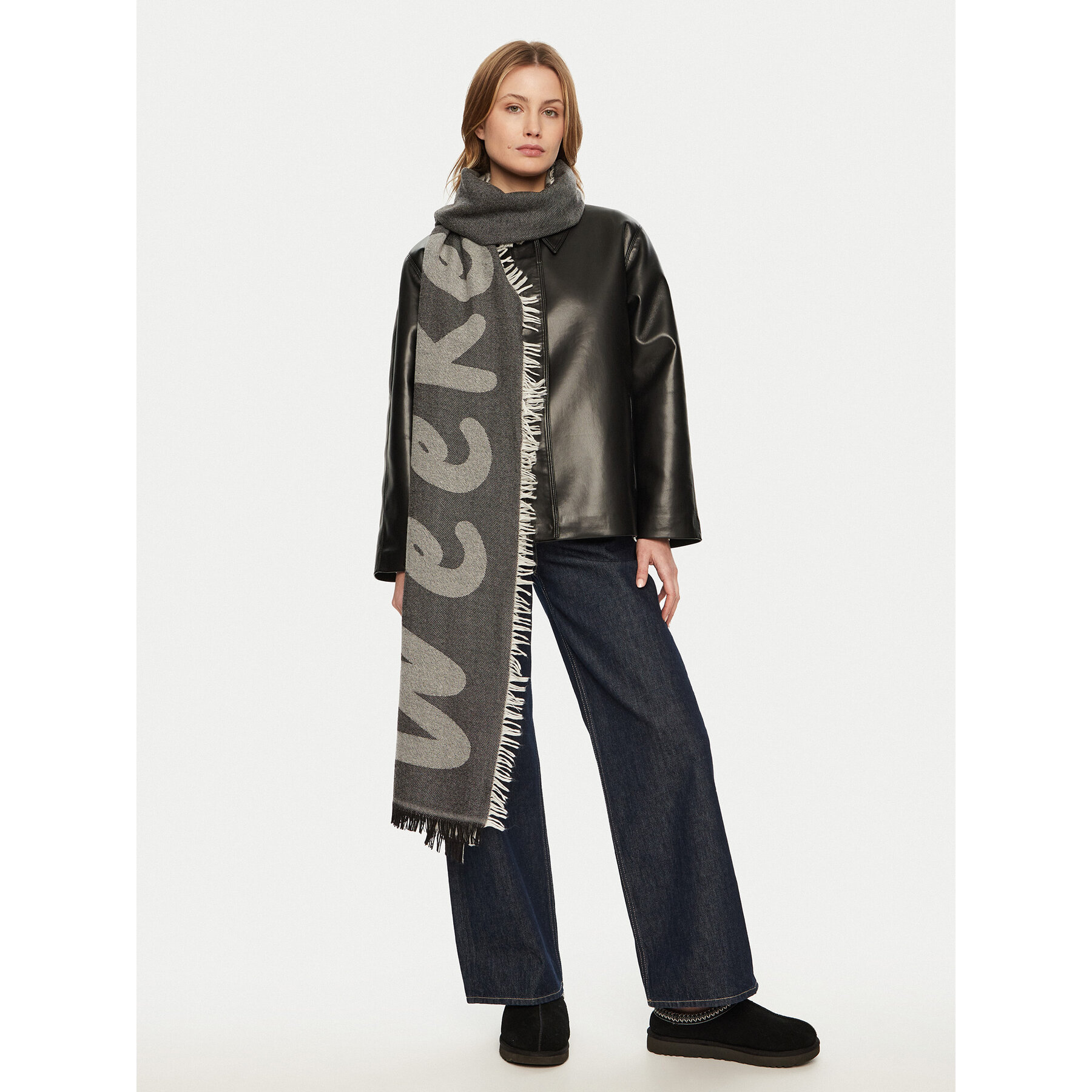 Šál Weekend Max Mara Flores 2515541064600 Čierna
