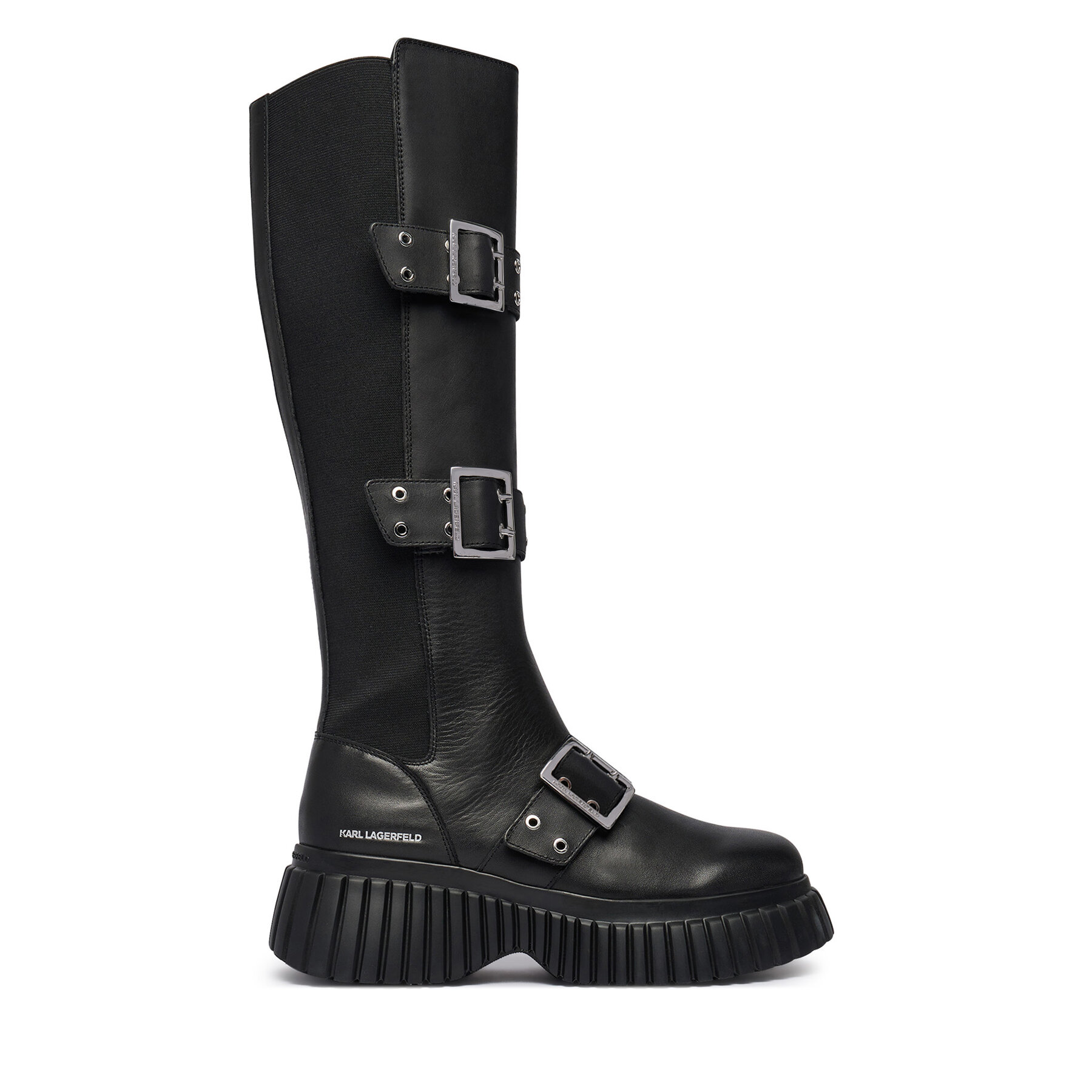 Čižmy KARL LAGERFELD Kreeper Wedge KL44490 Čierna