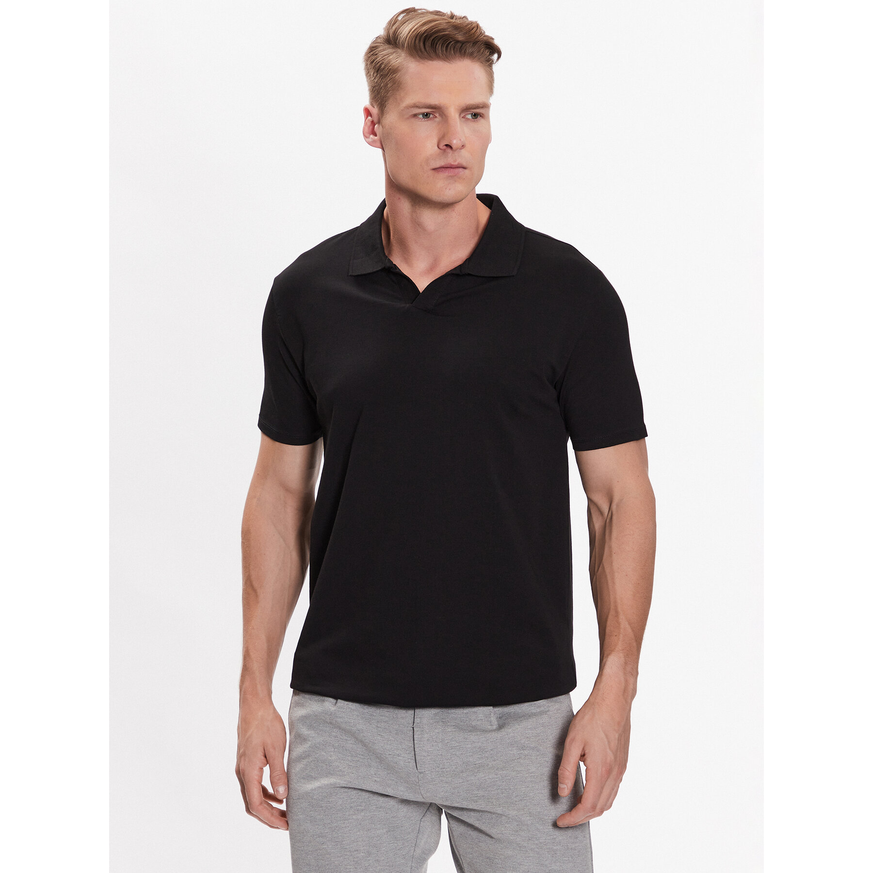 Lindbergh Lindbergh Polo 30-404036 Μαύρο Slim Fit