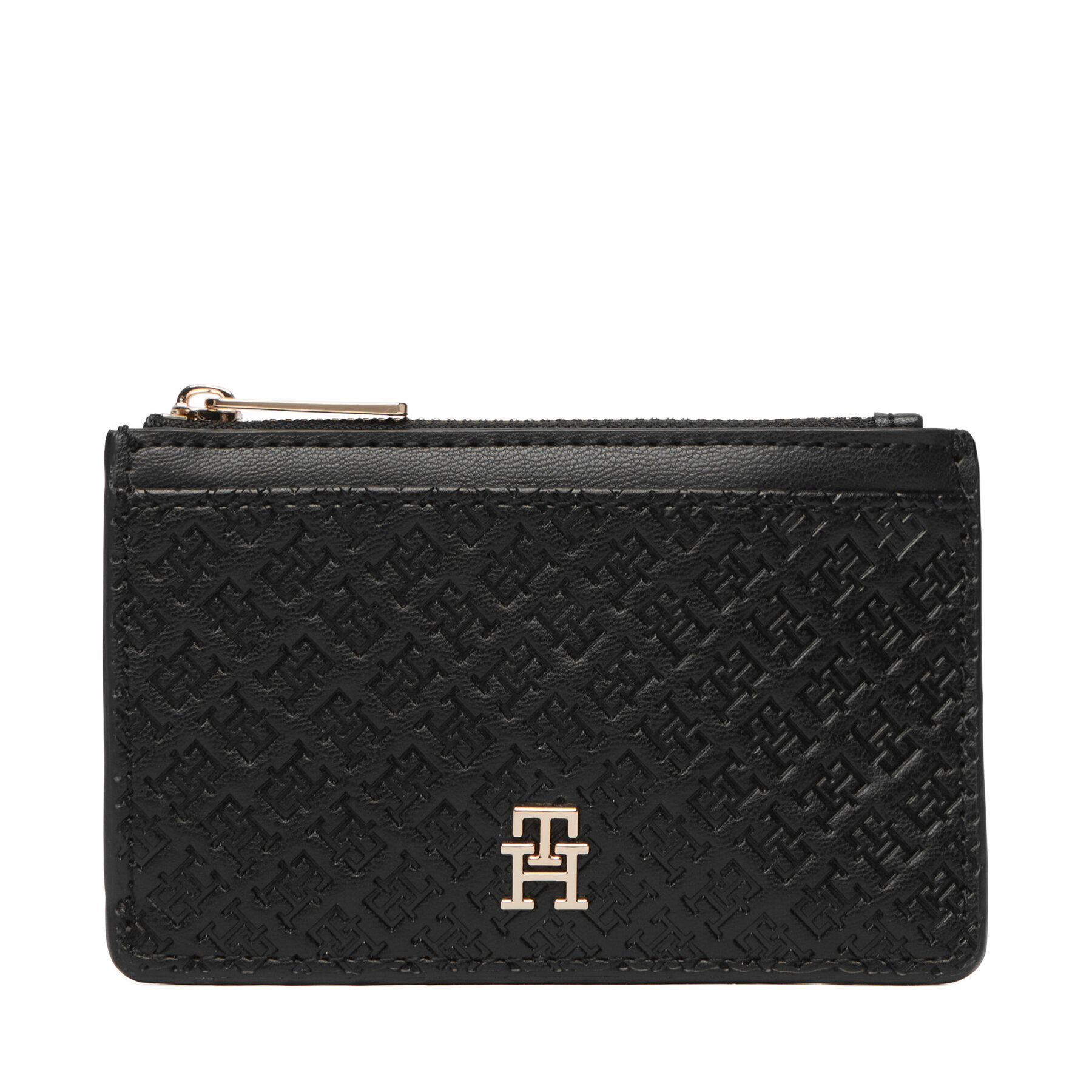 Etui pentru carduri Tommy Hilfiger Th Icon Long Cc Holder Mono AW0AW19166 Negru