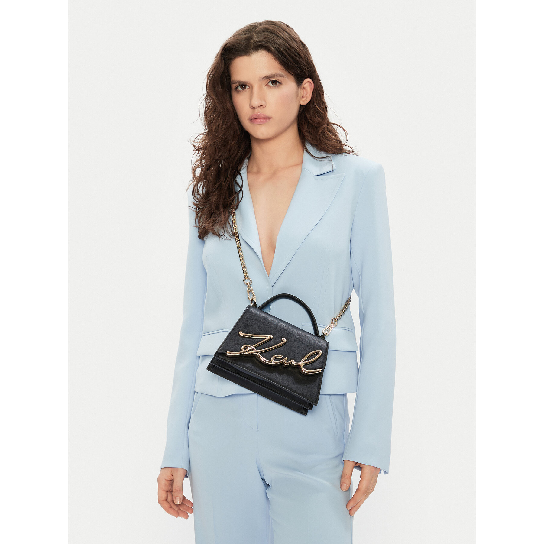 Ročna torba KARL LAGERFELD A1W30038 Črna
