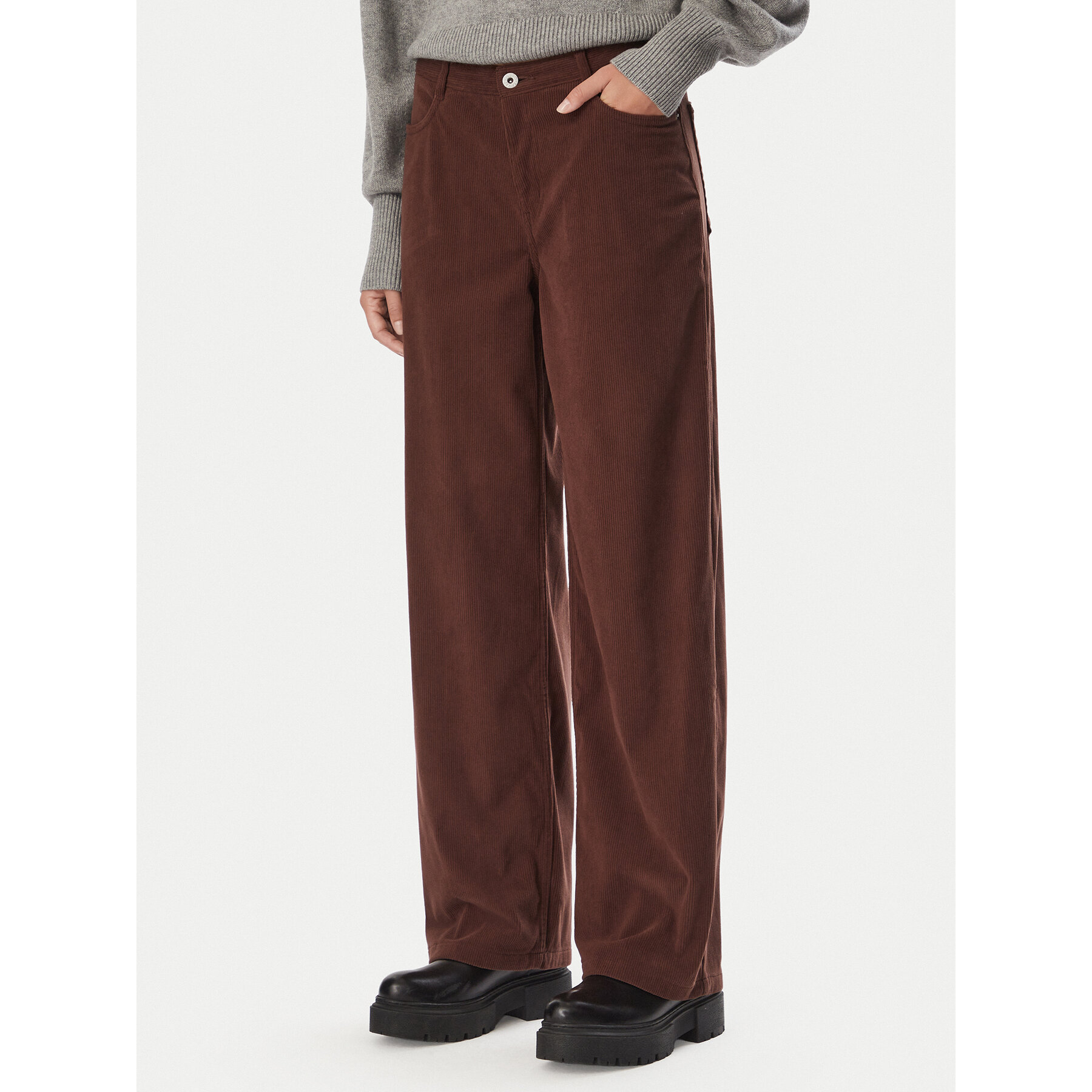 HUGO Stoffhose Hidami-1-W_B 50569803 Dunkelbraun Relaxed Fit