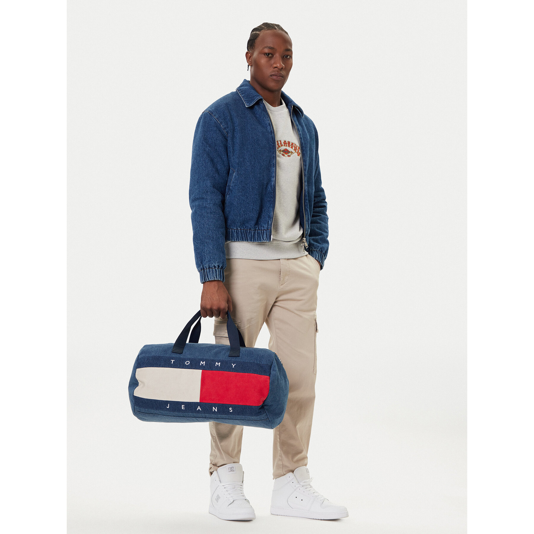 Чанта за уикенд Tommy Jeans Archive Denim Duffle AM0AM13813 Син