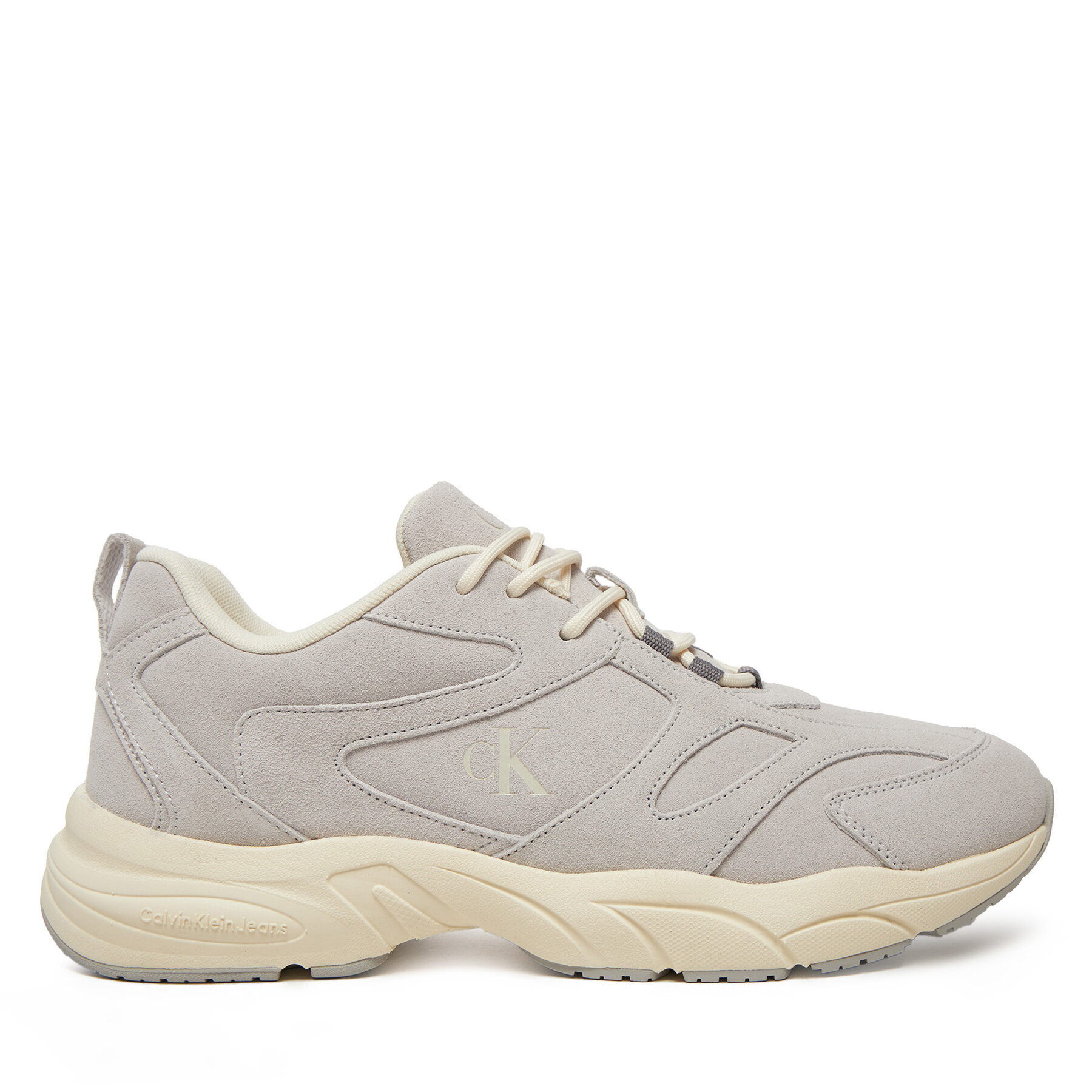 Sneakersy Calvin Klein Jeans Retro Tennis Low Mg Mix Media YM0YM01171 Sivá
