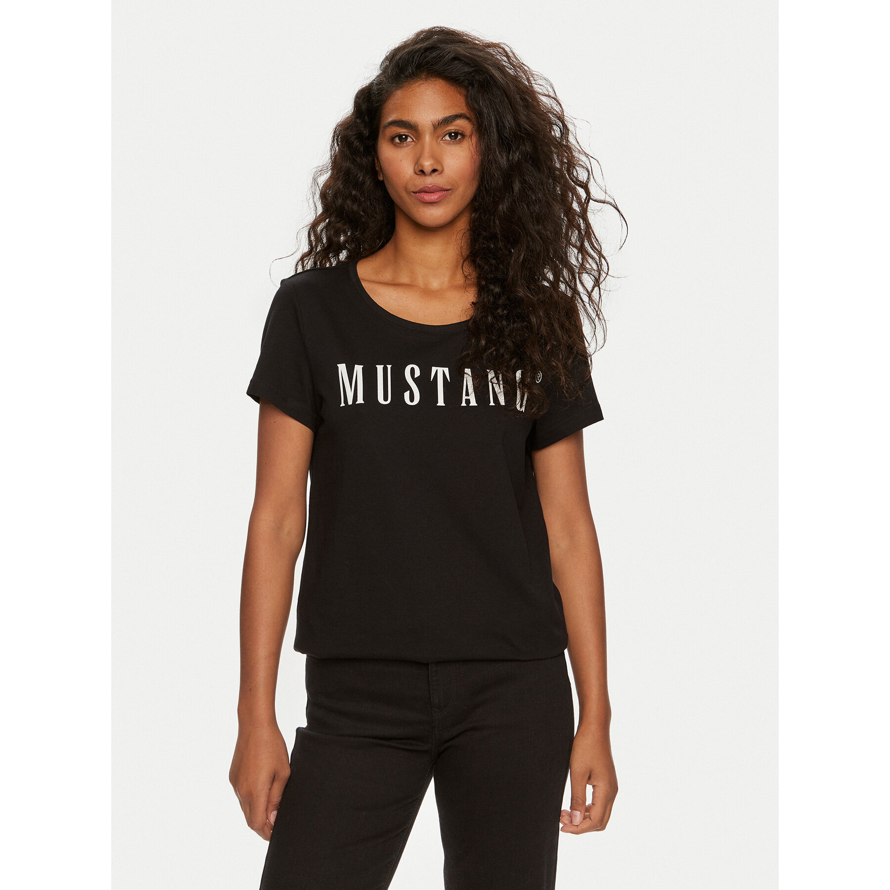 Mustang T-Shirt Alma 1013933 Μαύρο Regular Fit