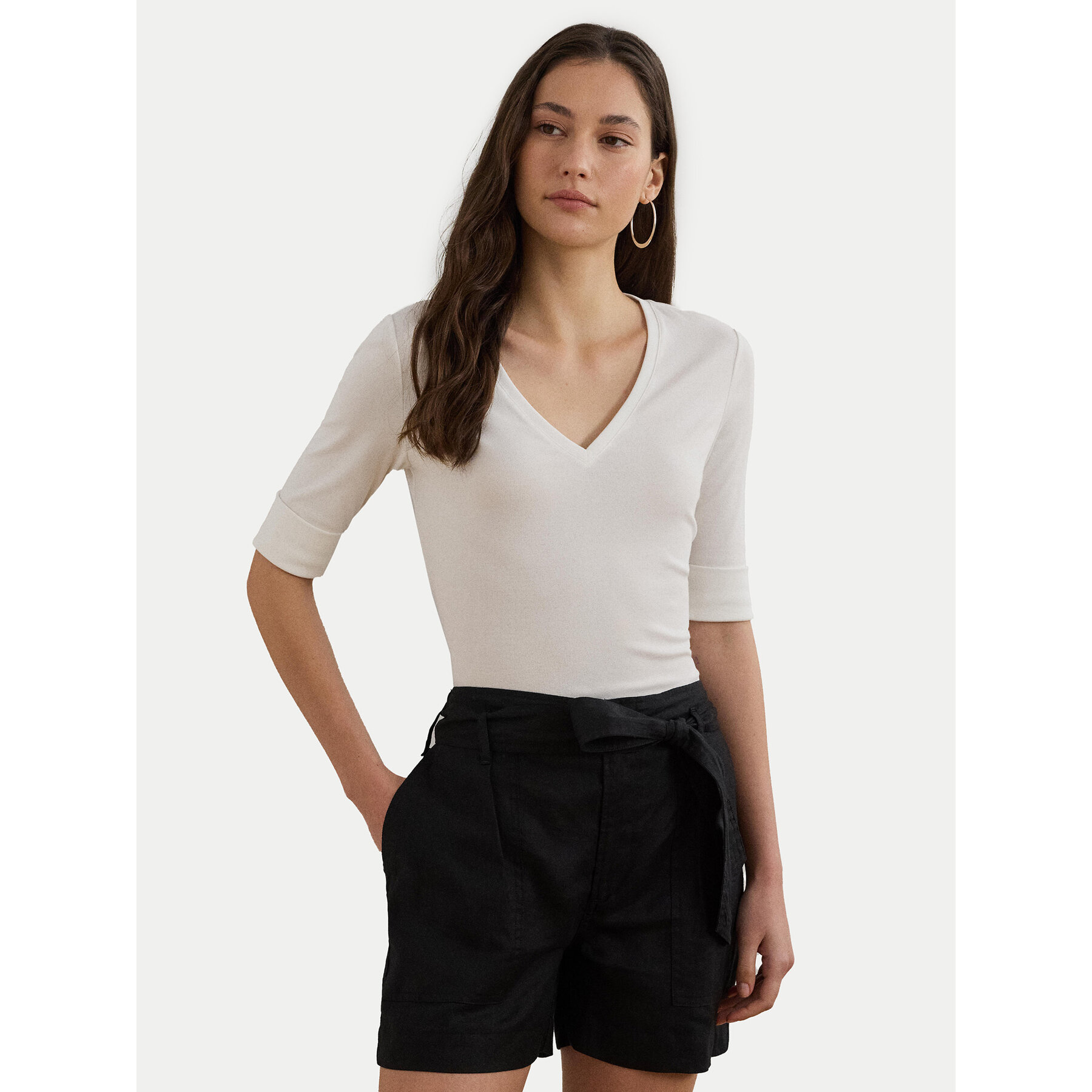 LAUREN RALPH LAUREN Bluse 200815843001 Weiß Slim Fit