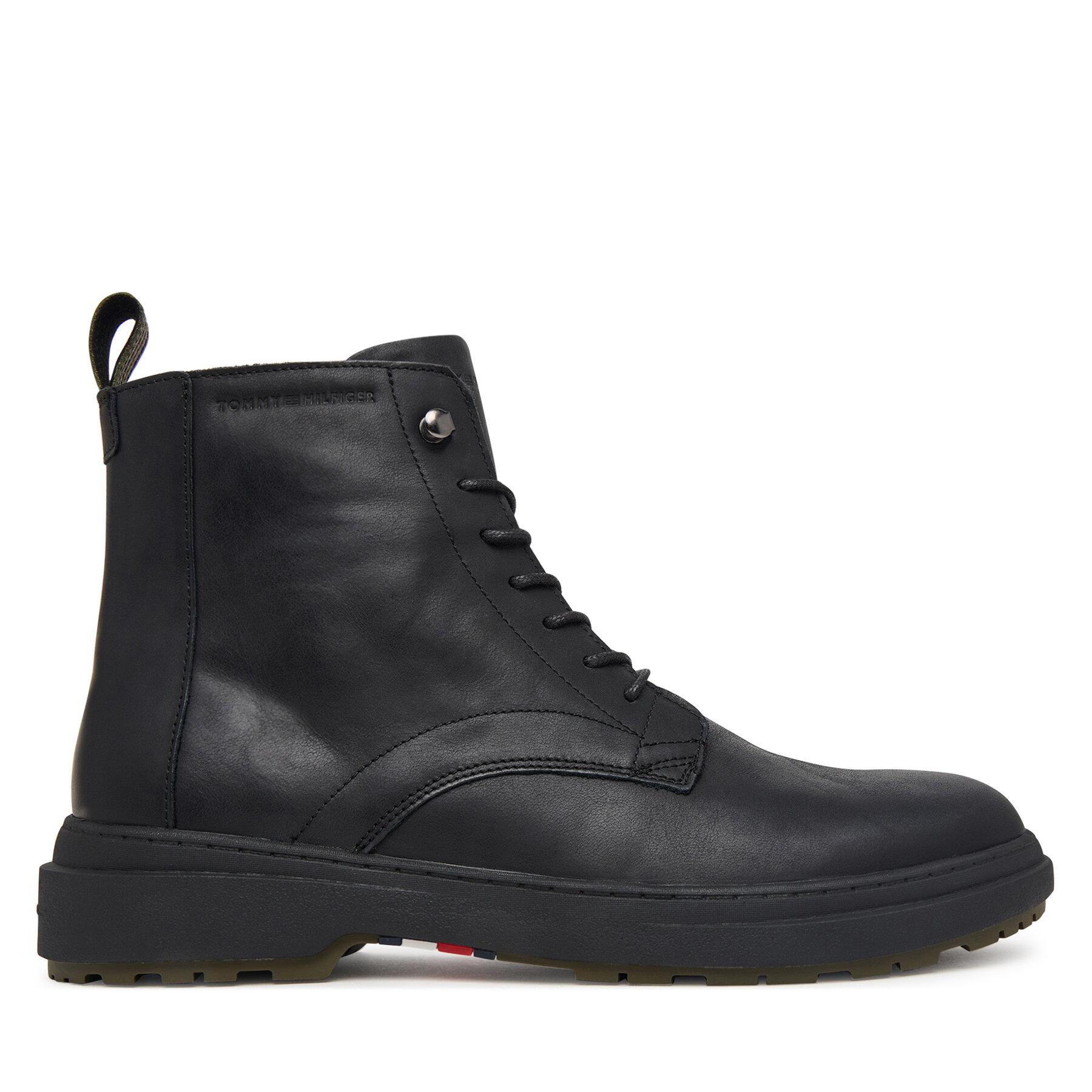 Šnurovacia obuv Tommy Hilfiger Hilfiger Outdoor Warm Lth Boot FM0FM05960 Čierna