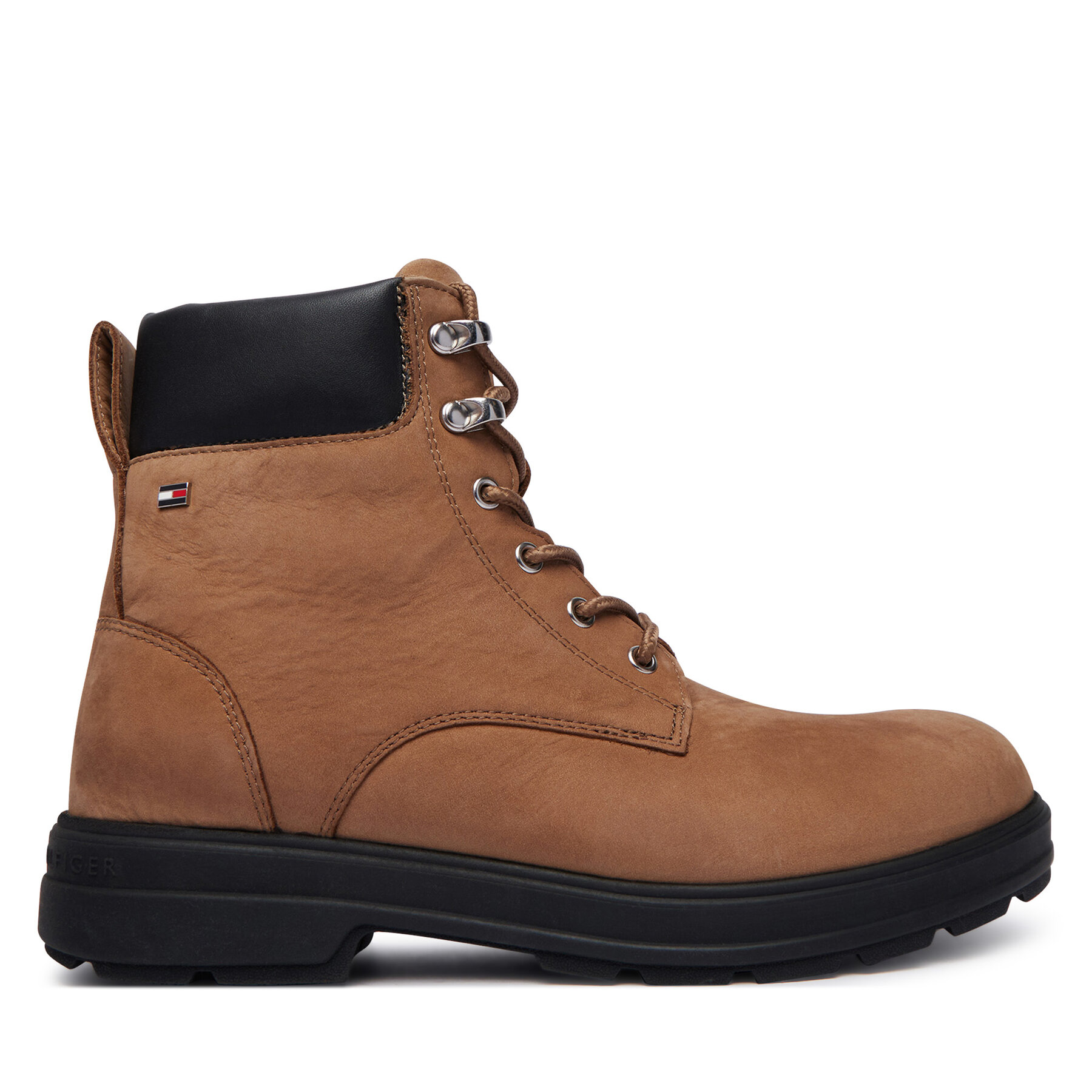 Μποτίνια Tommy Hilfiger Th Flag Resistant Lace-Up Boot FW0FW09576 Μπεζ