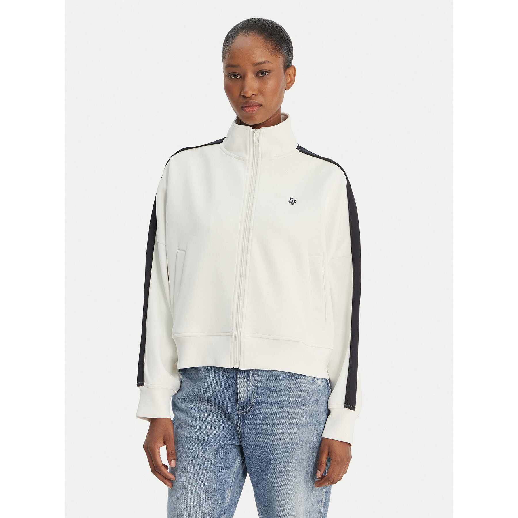 Guess Jeans Sweatshirt W6GQZ3 KB212 Weiß Relaxed Fit