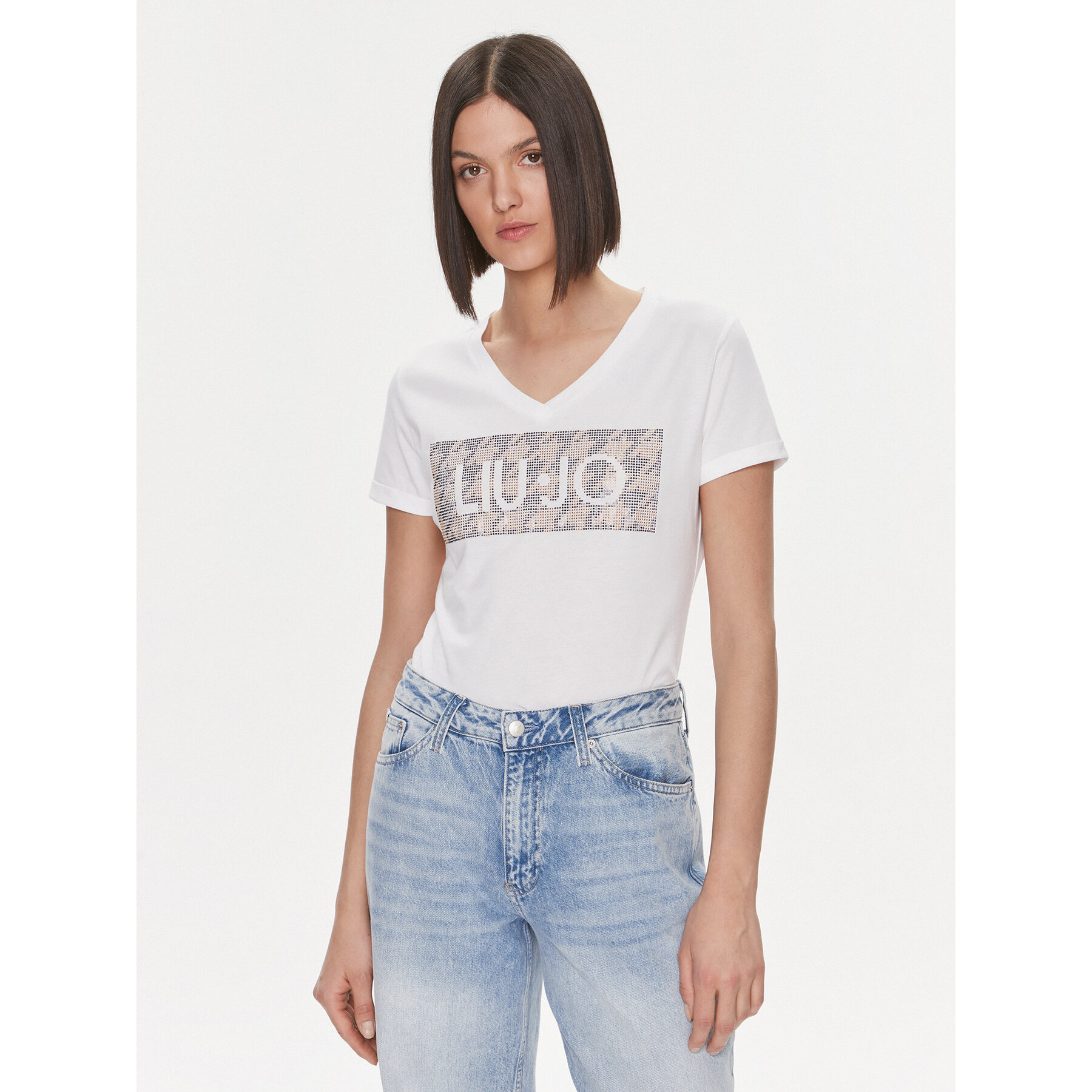 Liu Jo T-Shirt MF3338 JS923 Λευκό Regular Fit