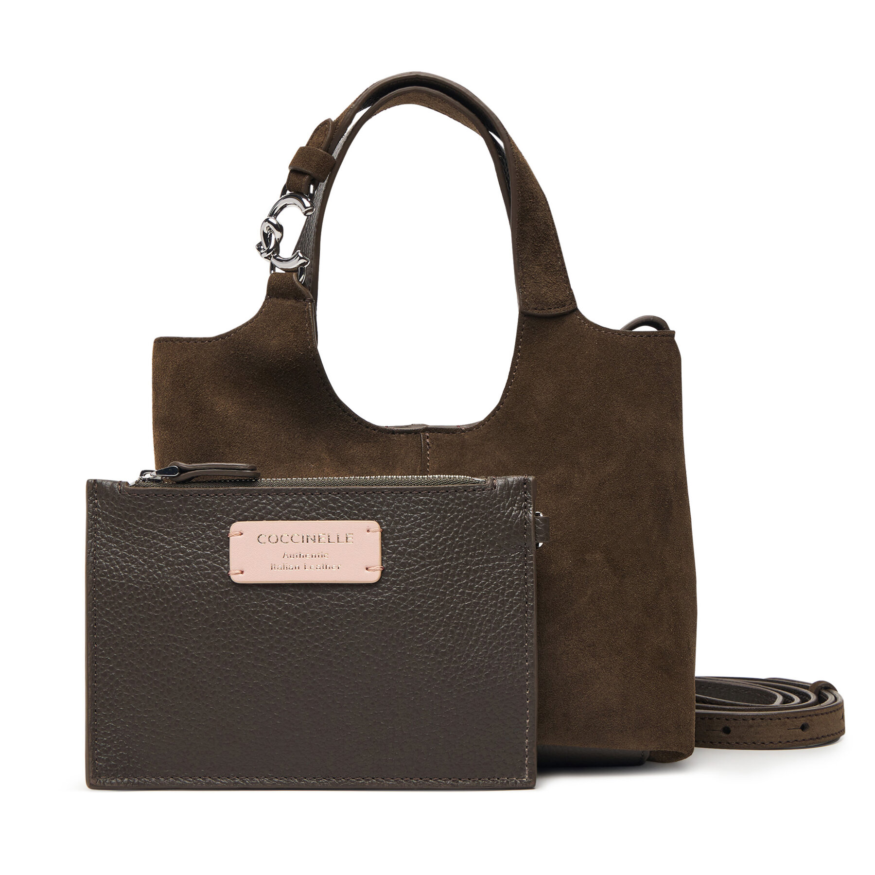Geantă Coccinelle THE Coccinelle C-Easy Suede E1 THE 58 01 01 Kaki