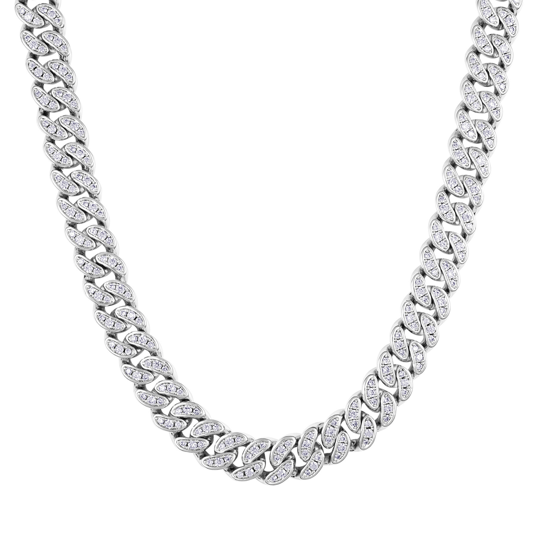 Retiazka ICED STUFF Diamond Cuban Link Biele zlato