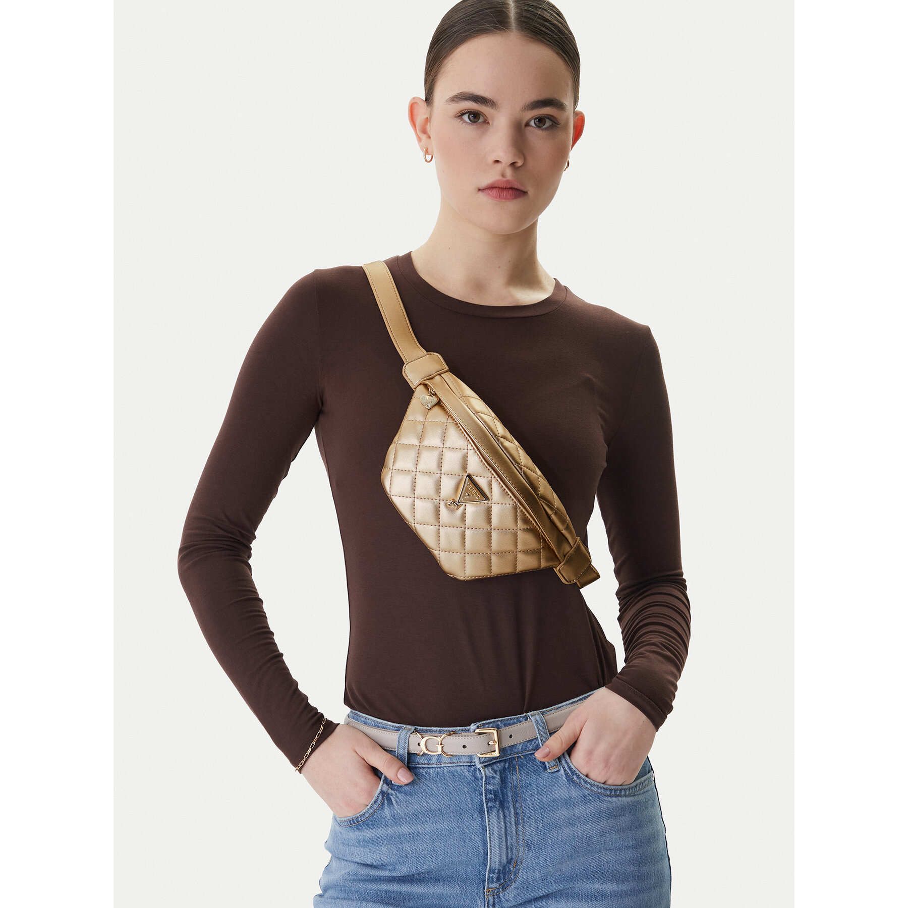 Guess Τσαντάκι Μέσης﻿ Guess J6RZ21 WGT10 Χρυσό