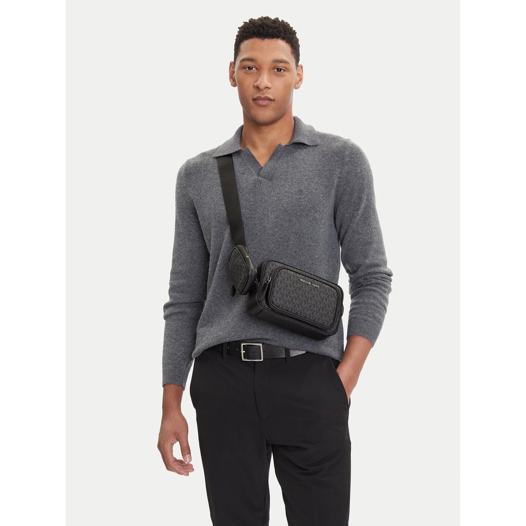 Мъжка чантичка MICHAEL Michael Kors Hudson 33U2LHDC2B Черен