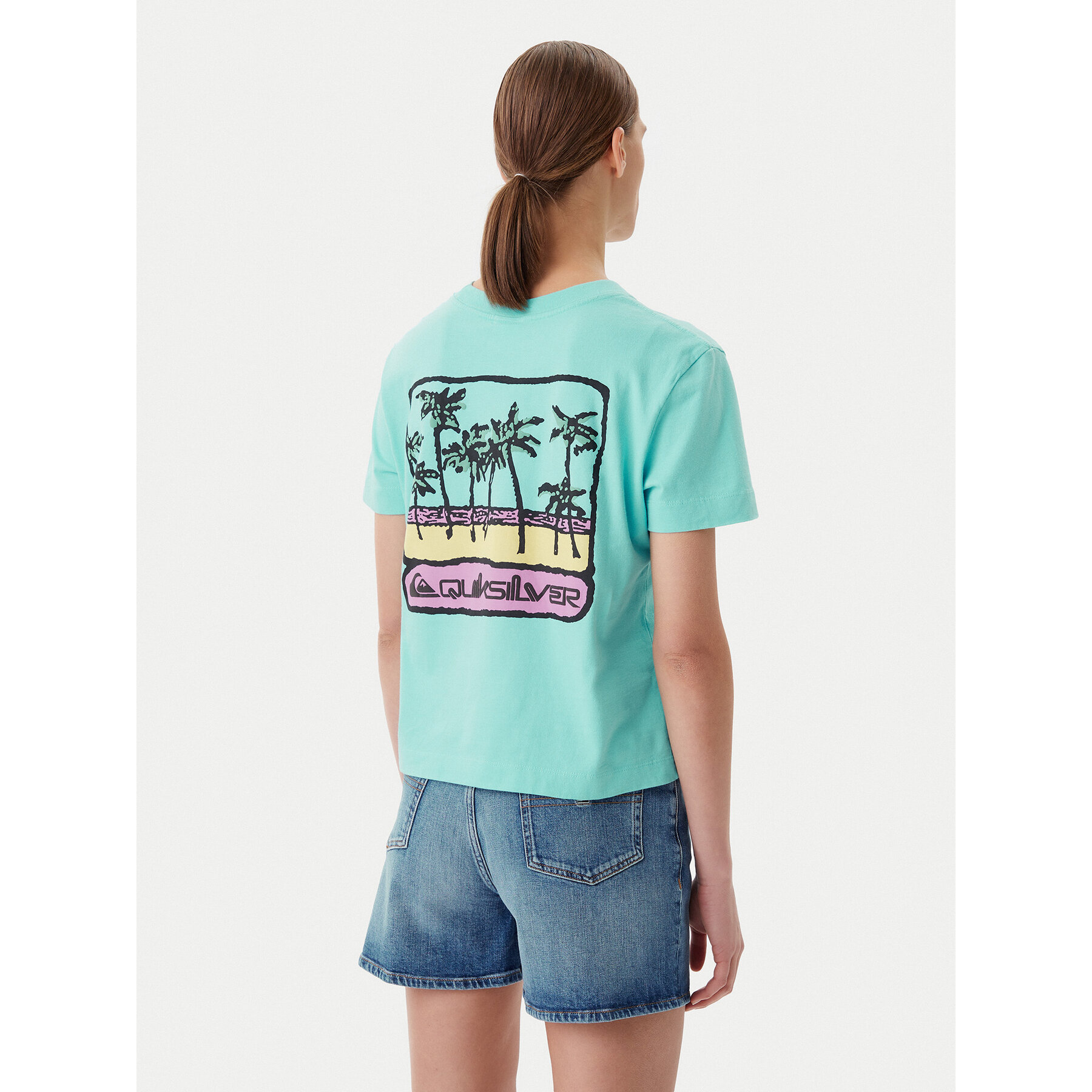 Quiksilver T-shirt EQWZT03181 Turchese Relaxed Fit