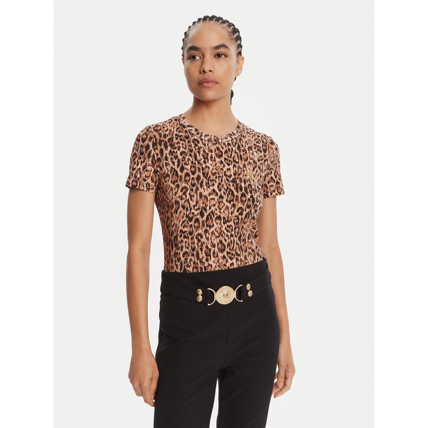 Just Cavalli T-Shirt 79PAHE07 CJ112 Braun Slim Fit