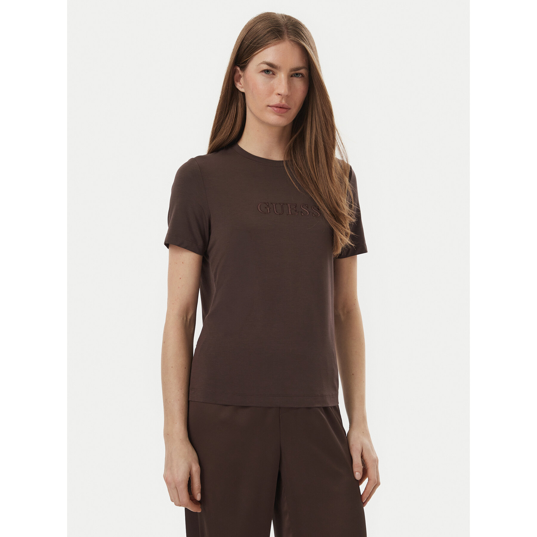 Guess T-shirt O6GI00 KBF92 Smeđa Regular Fit