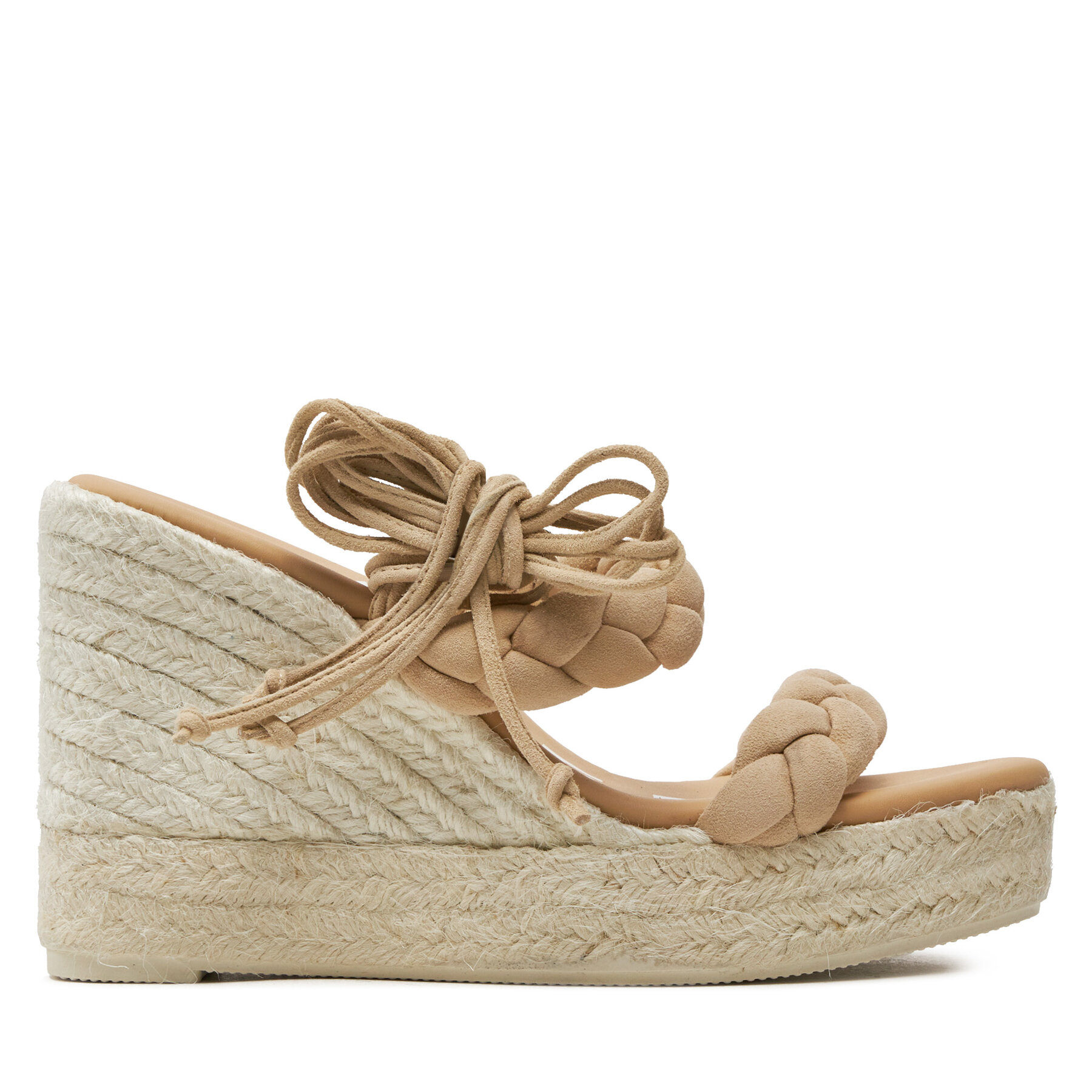 Manebi Mujer Alpargatas, Talla : 37, Beis, Hamptons Two Braided Bands Wedge Espadrilles M 1.1 WE