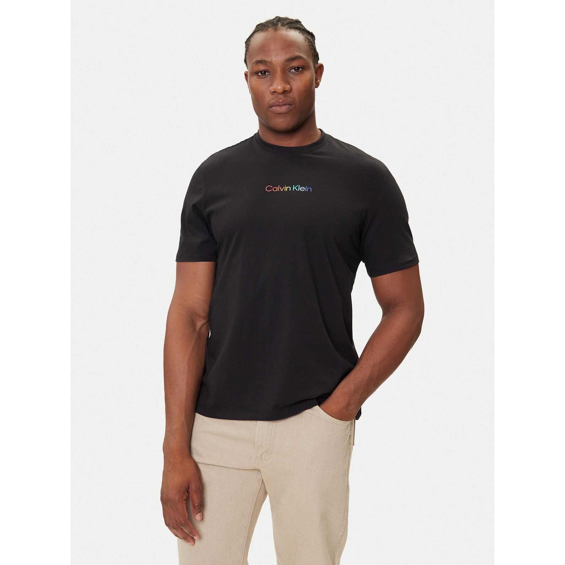 Calvin Klein Jeans Majica Pride Graphic LV04RC815G Črna Relaxed Fit