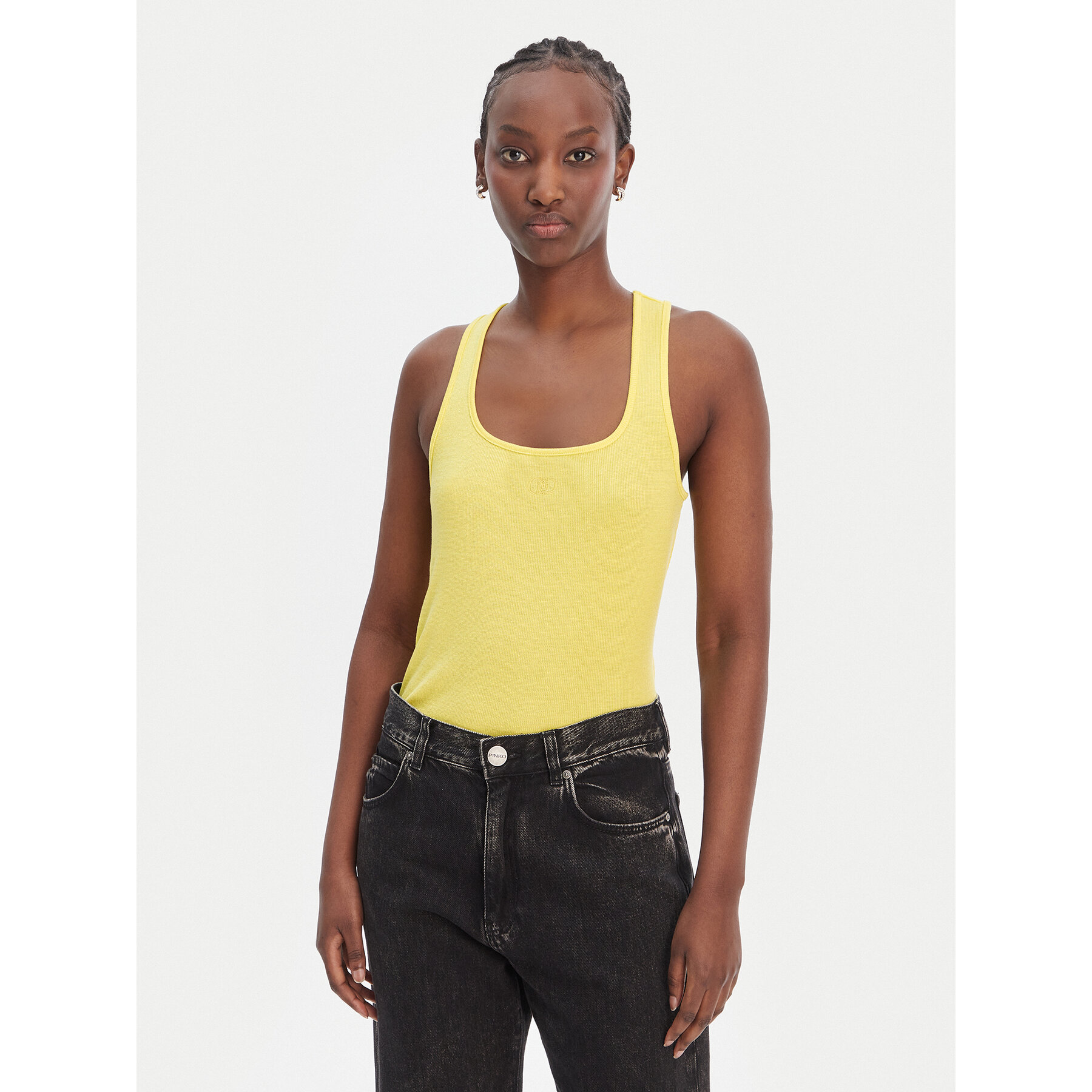 Liu Jo Sport Top TA6173 J3845 Gelb Regular Fit
