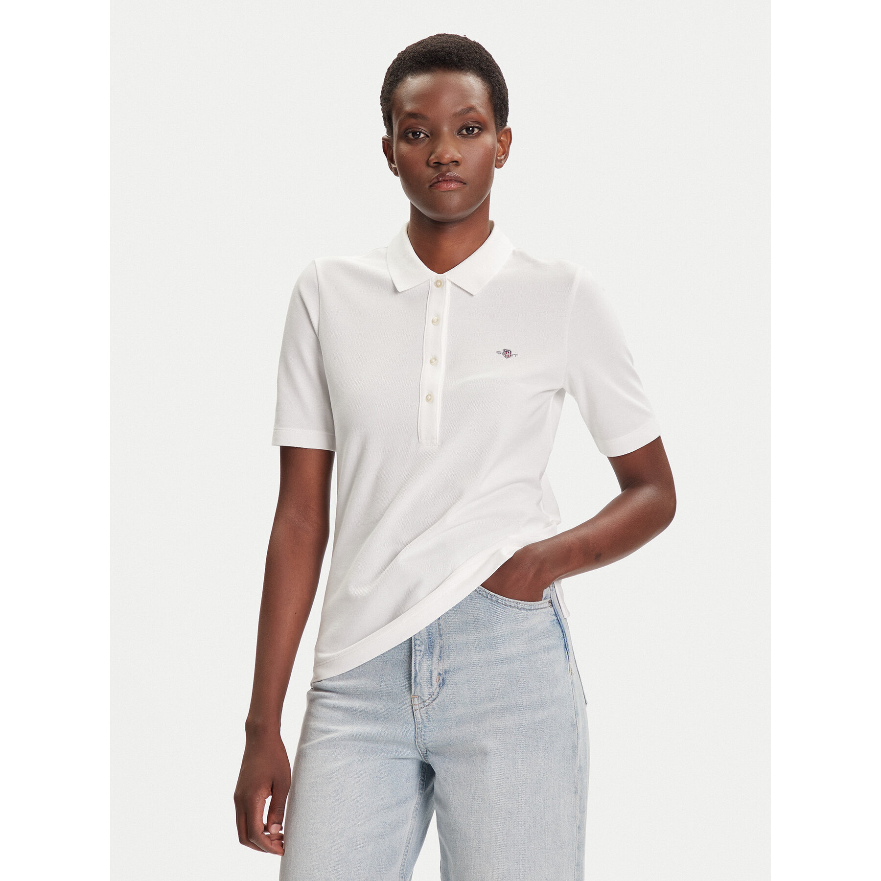 Gant Poloshirt Shield 4202231 Écru Slim Fit