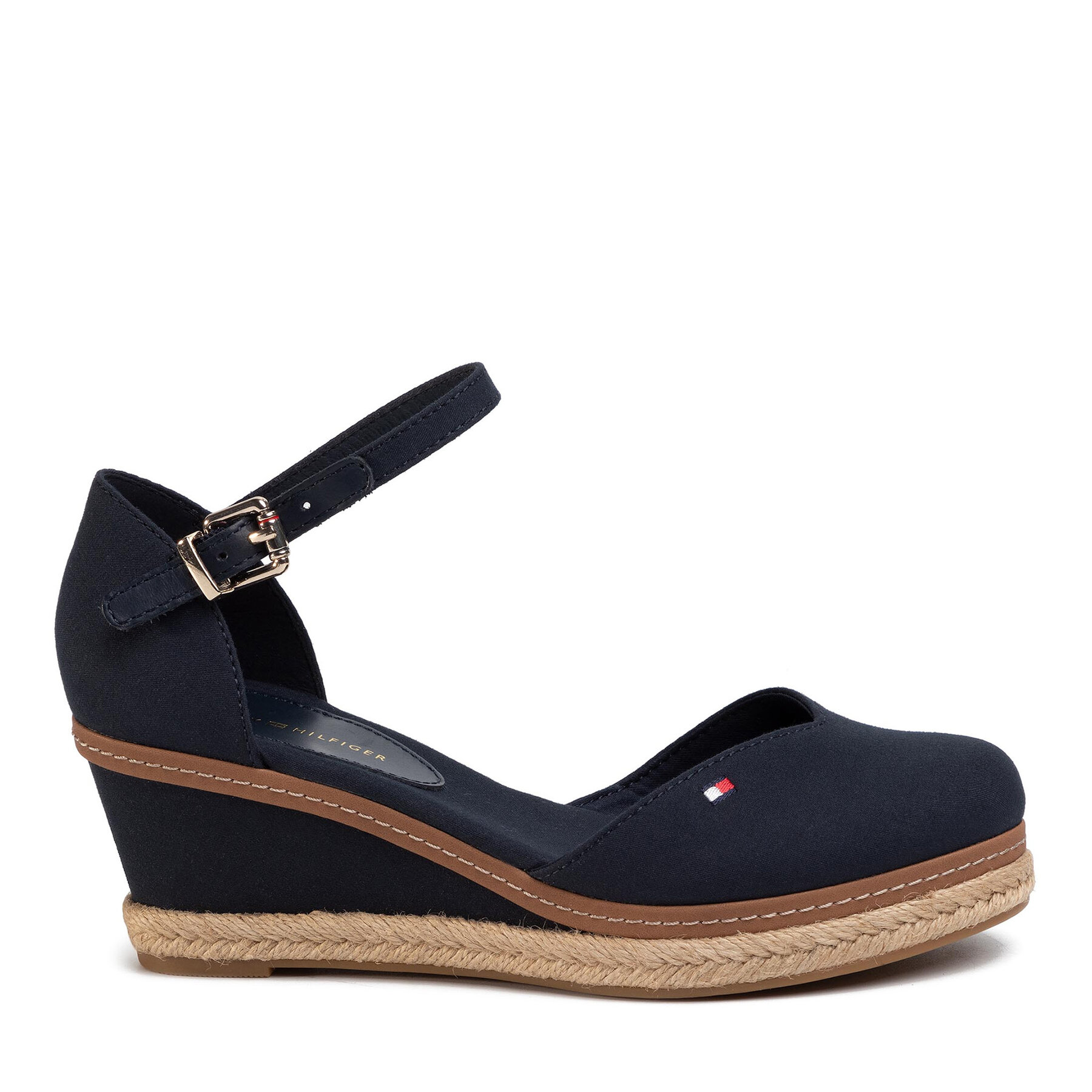 Espadrillas Tommy Hilfiger Basic Closed Toe Mid Wedge FW0FW04787 Blu scuro