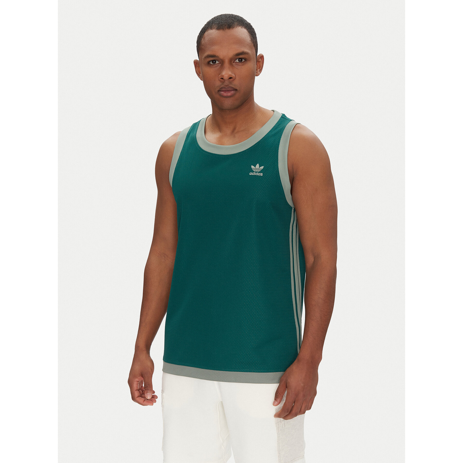 adidas Tank top adicolor Mock Eyelet JP1096 Πράσινο Oversize