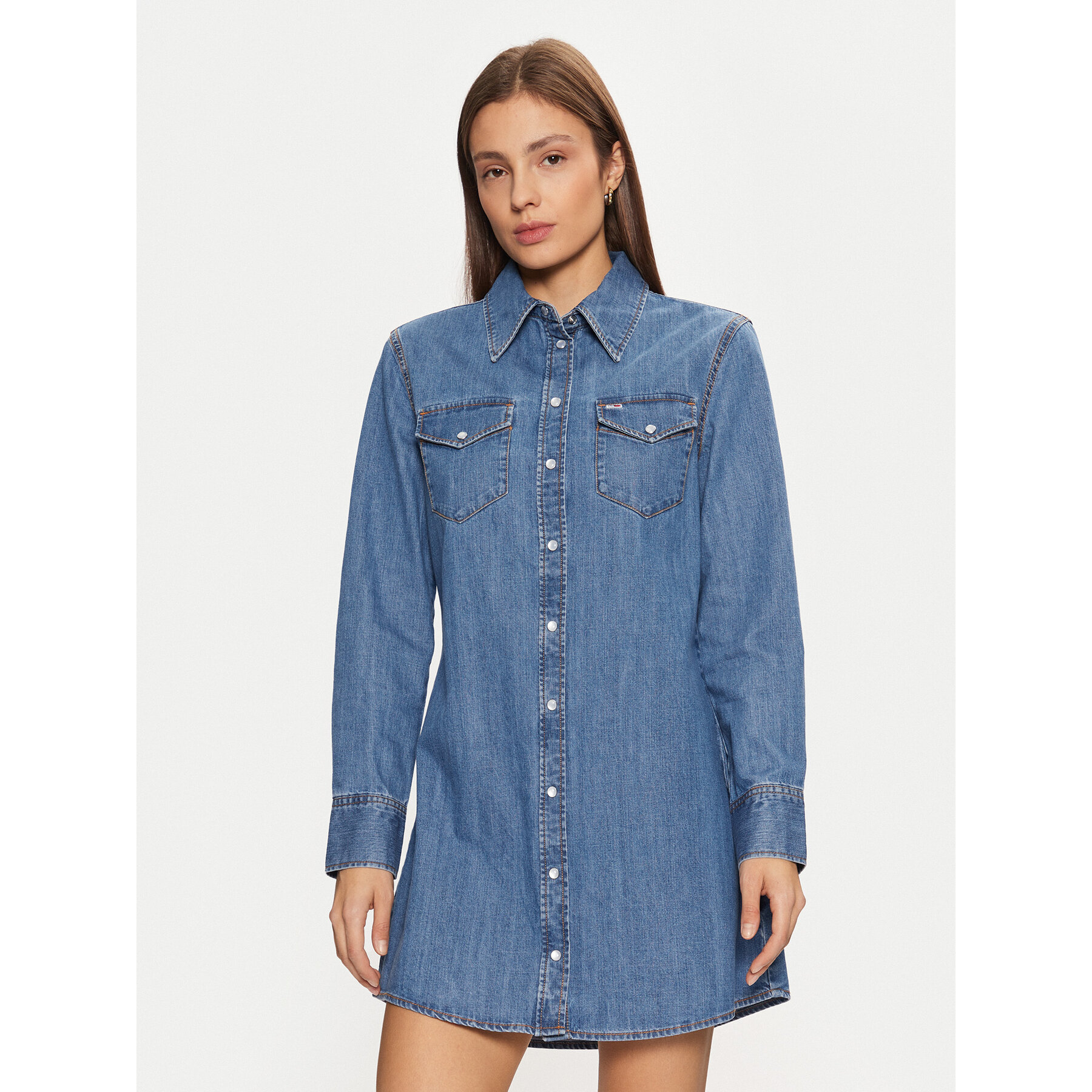 Tommy Jeans Jeanskleid Western DW0DW19853 Blau Regular Fit