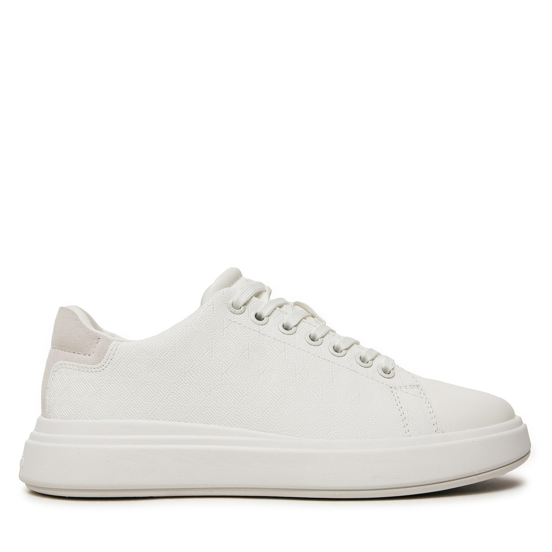 Sneakers Calvin Klein Cupsole Lace Up Mono HW0HW02445 Alb