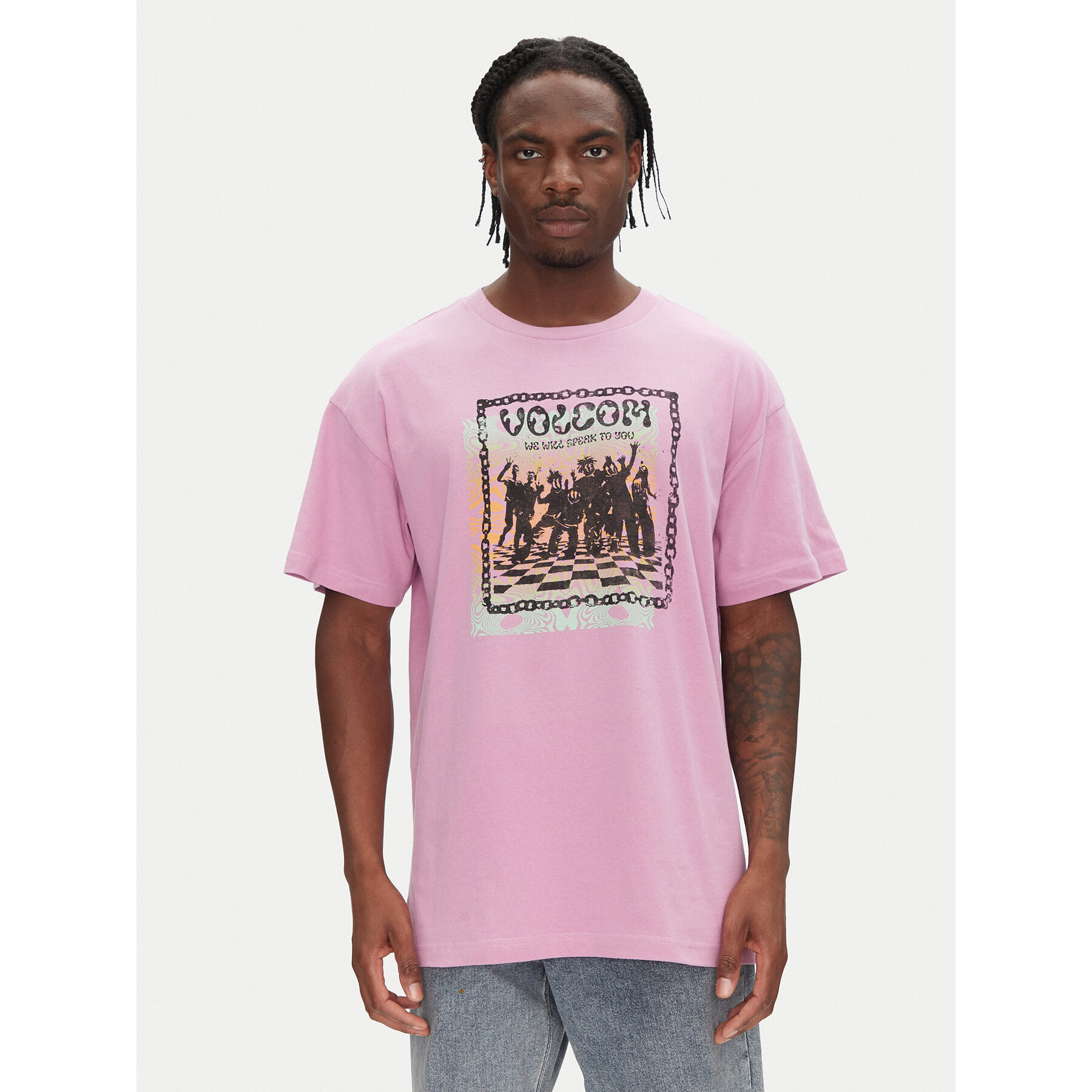 Volcom T-shirt Filip Rygalski A4312506 Rosa Loose Fit