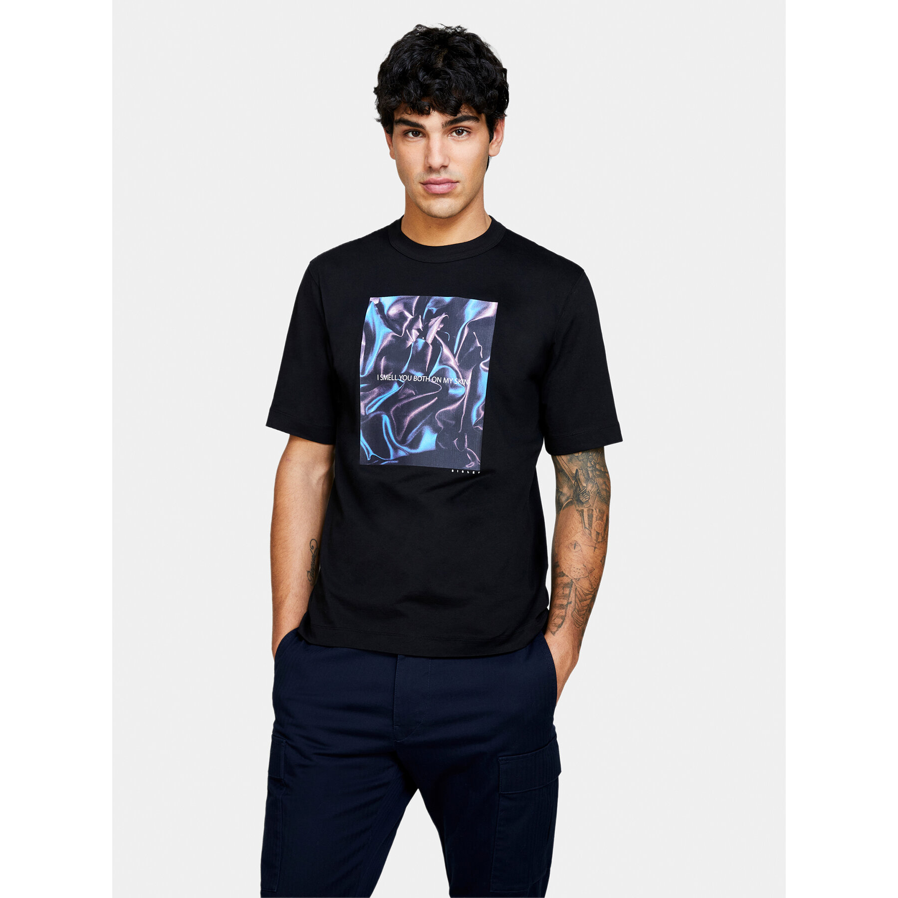 Sisley T-shirt 3I1XS103I Nero Regular Fit