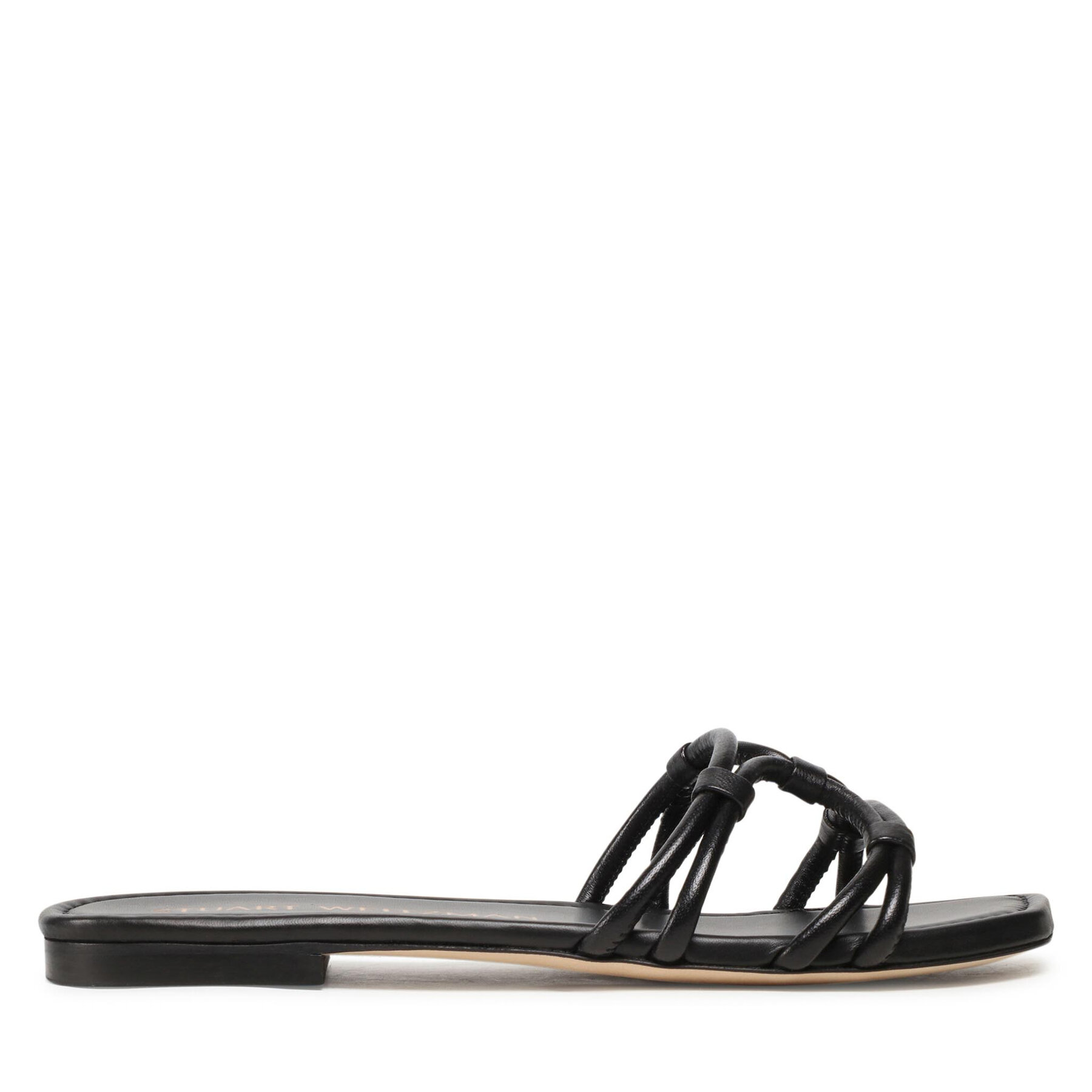 Damskie Klapki Stuart Weitzman, Rozmiar 37 Czarny Wovenknotslidesandal SA616
