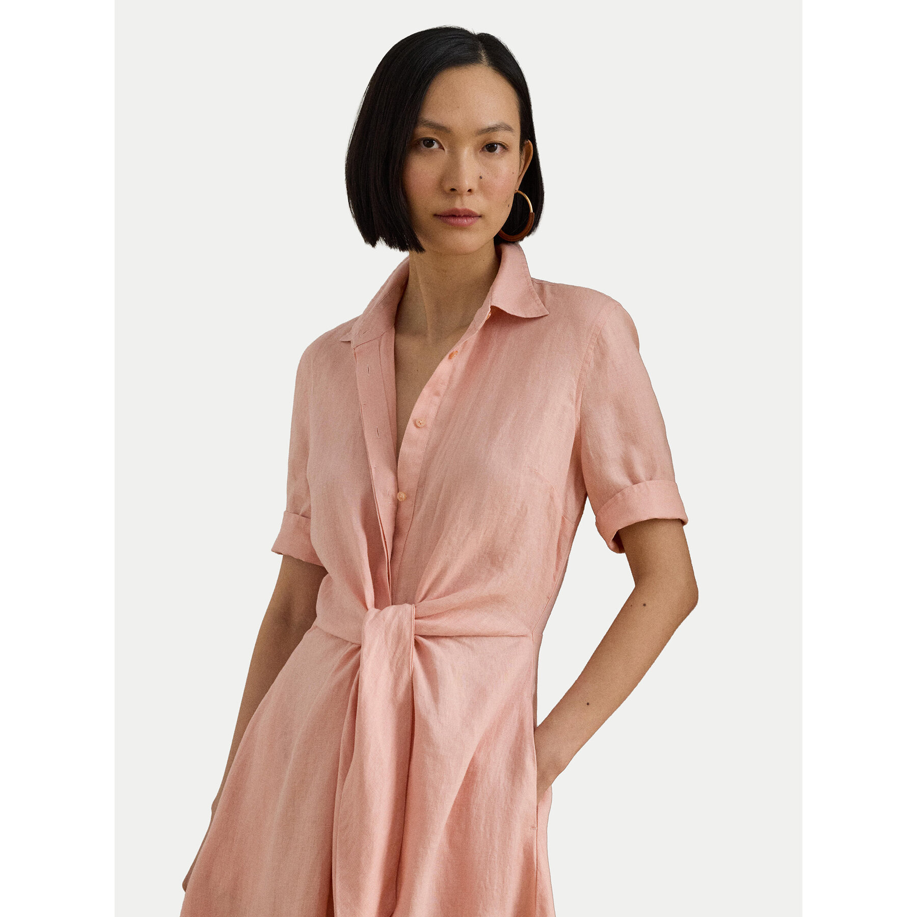 LAUREN RALPH LAUREN Hemdkleid 200905667023 Rosa Regular Fit