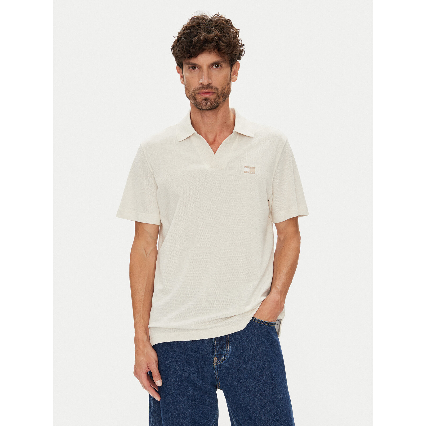 Tommy Jeans Polo majica Skipper DM0DM21657 Bež Regular Fit