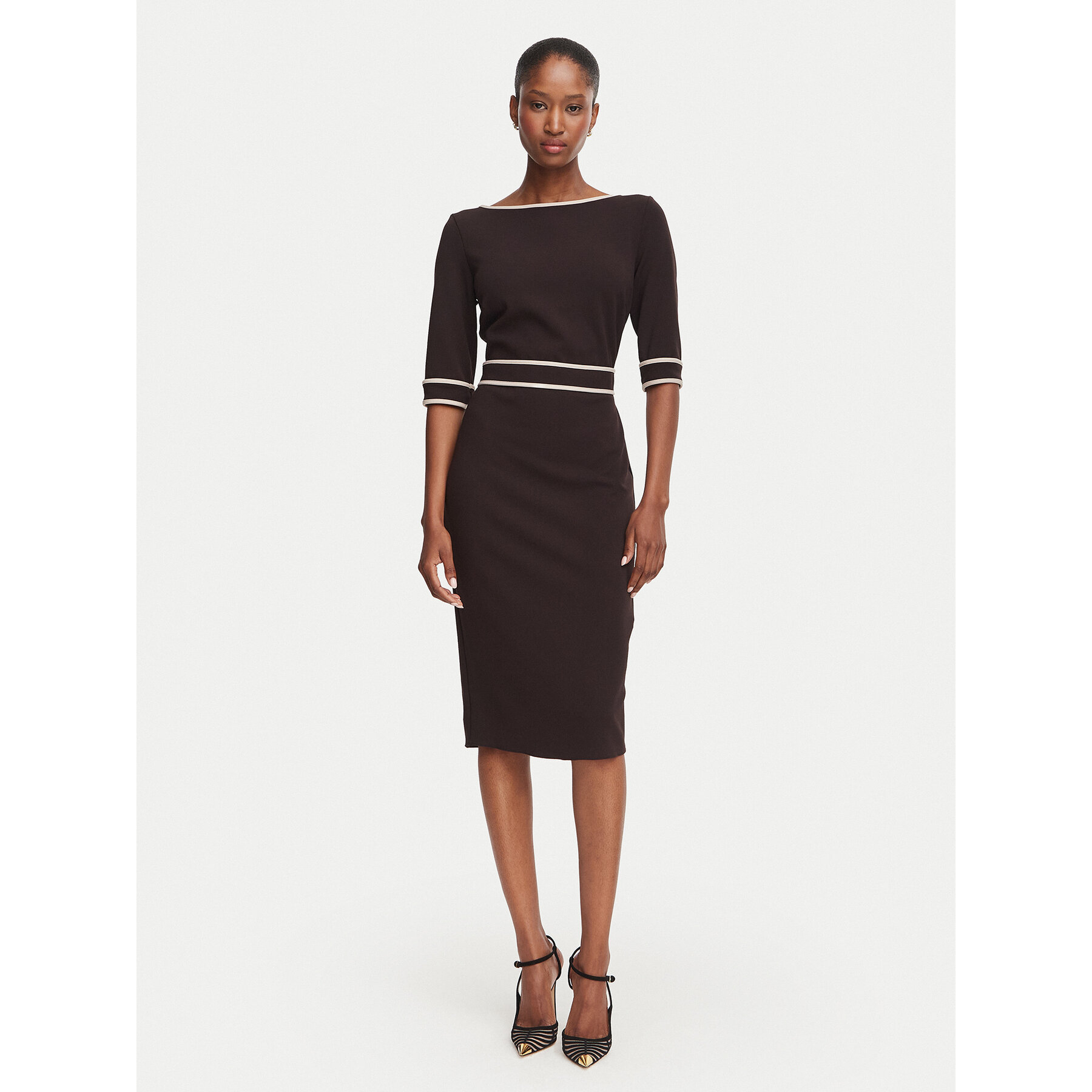 Rinascimento Coctailkleid CFC0131086003 Braun Slim Fit