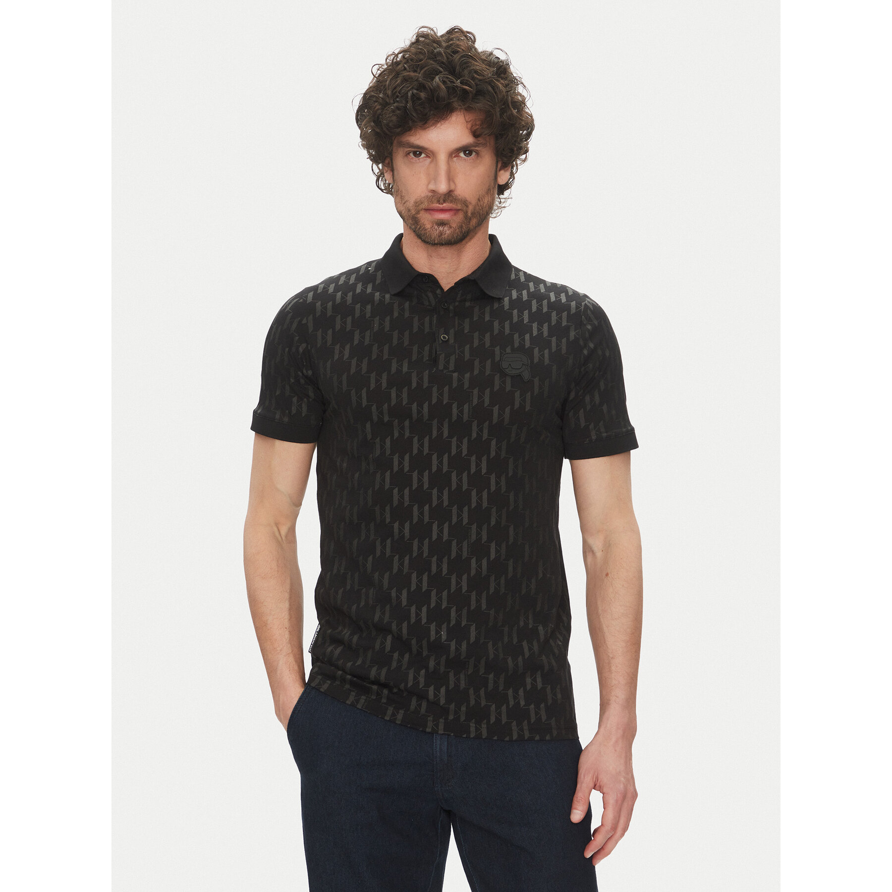 KARL LAGERFELD KARL LAGERFELD Polo 745070 552251 Μαύρο Regular Fit