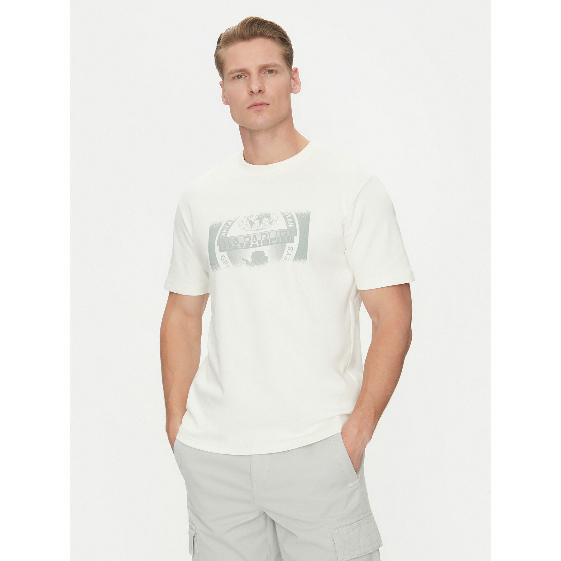 Napapijri T-shirt S-Vanni NP0A4IEA Bianco Regular Fit