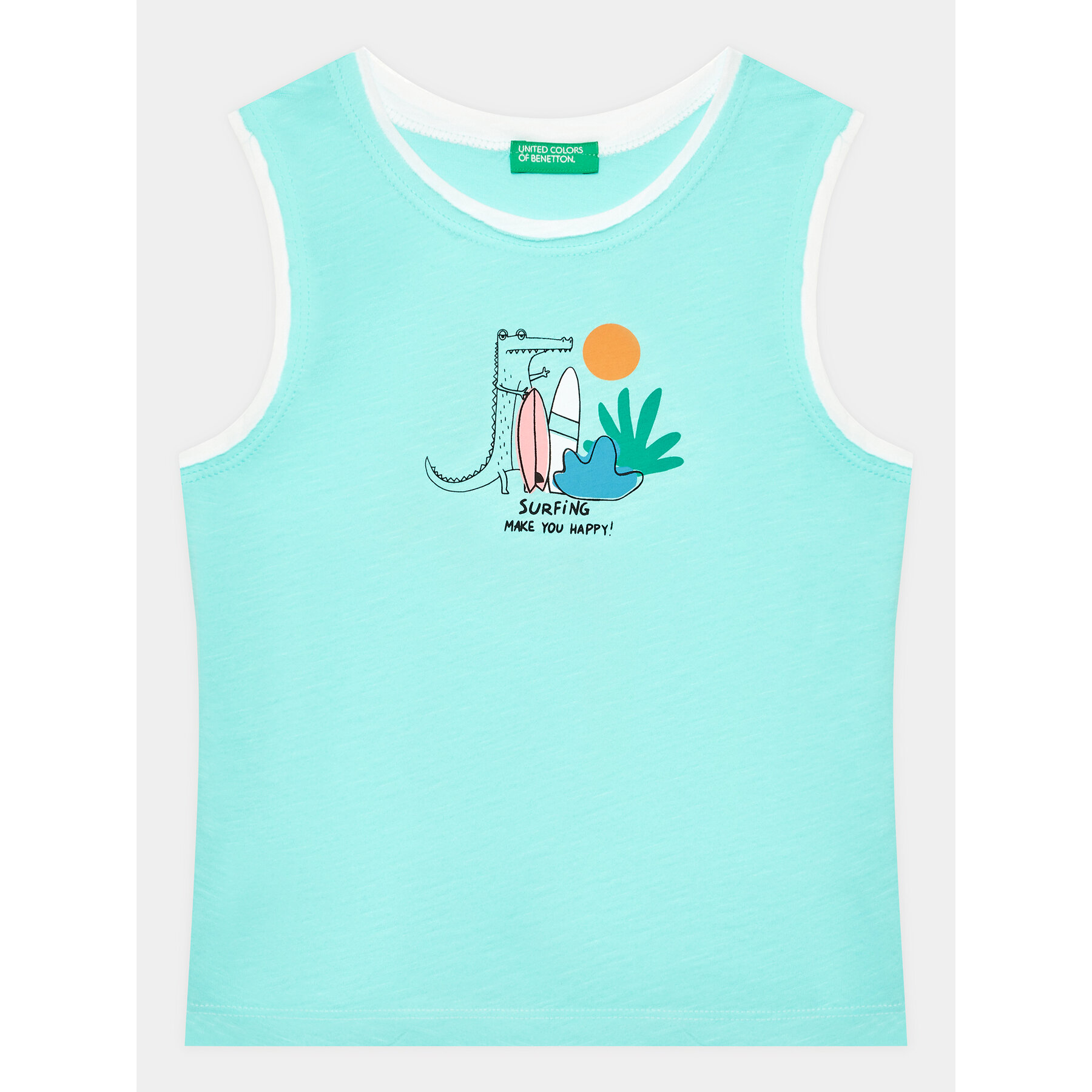 United Colors Of Benetton Τοπ 3Z01GH00O Μπλε Regular Fit