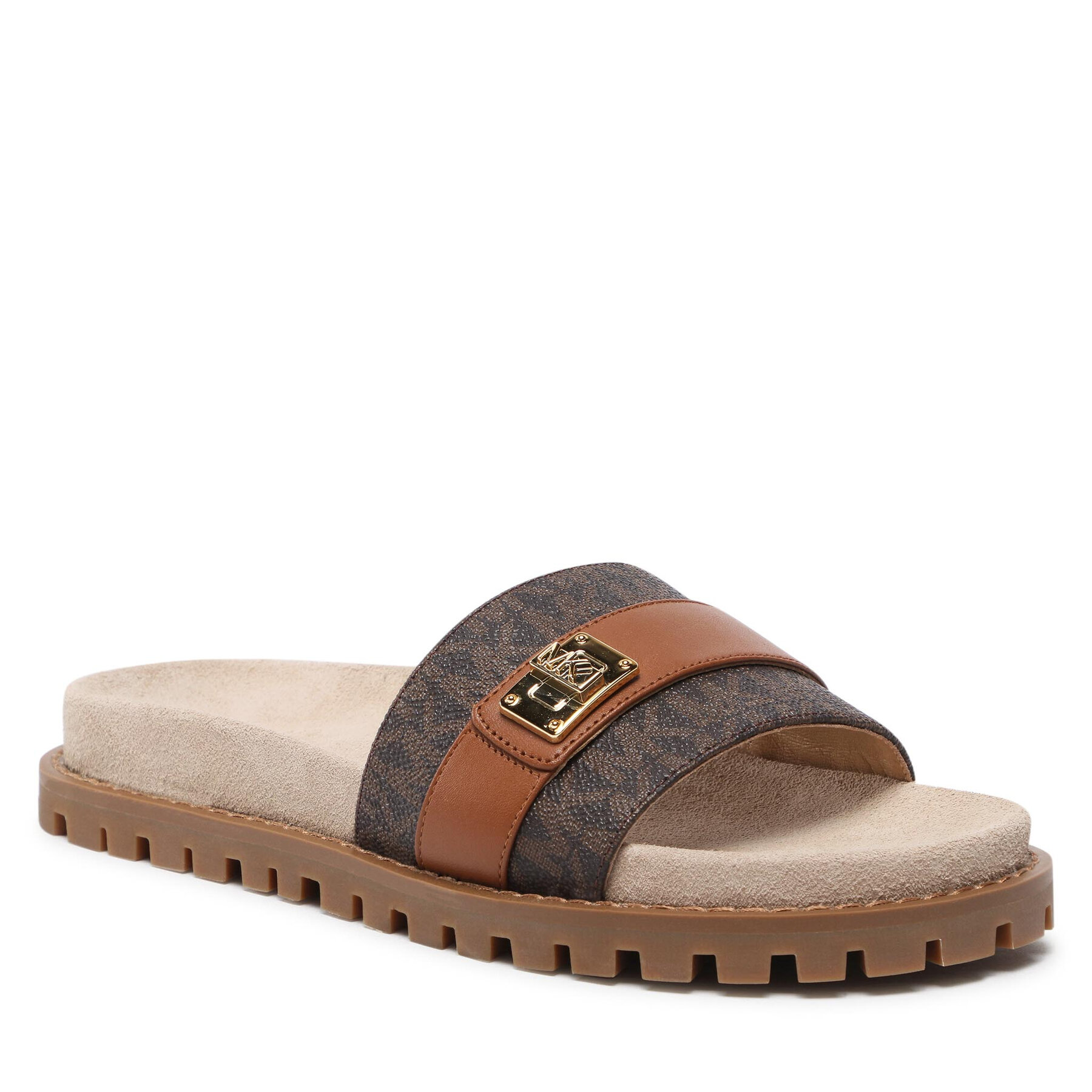 Șlapi MICHAEL Michael Kors Padma Slide 40T2PDFA1B Brown 40T2PDFA1B imagine super redus 2022