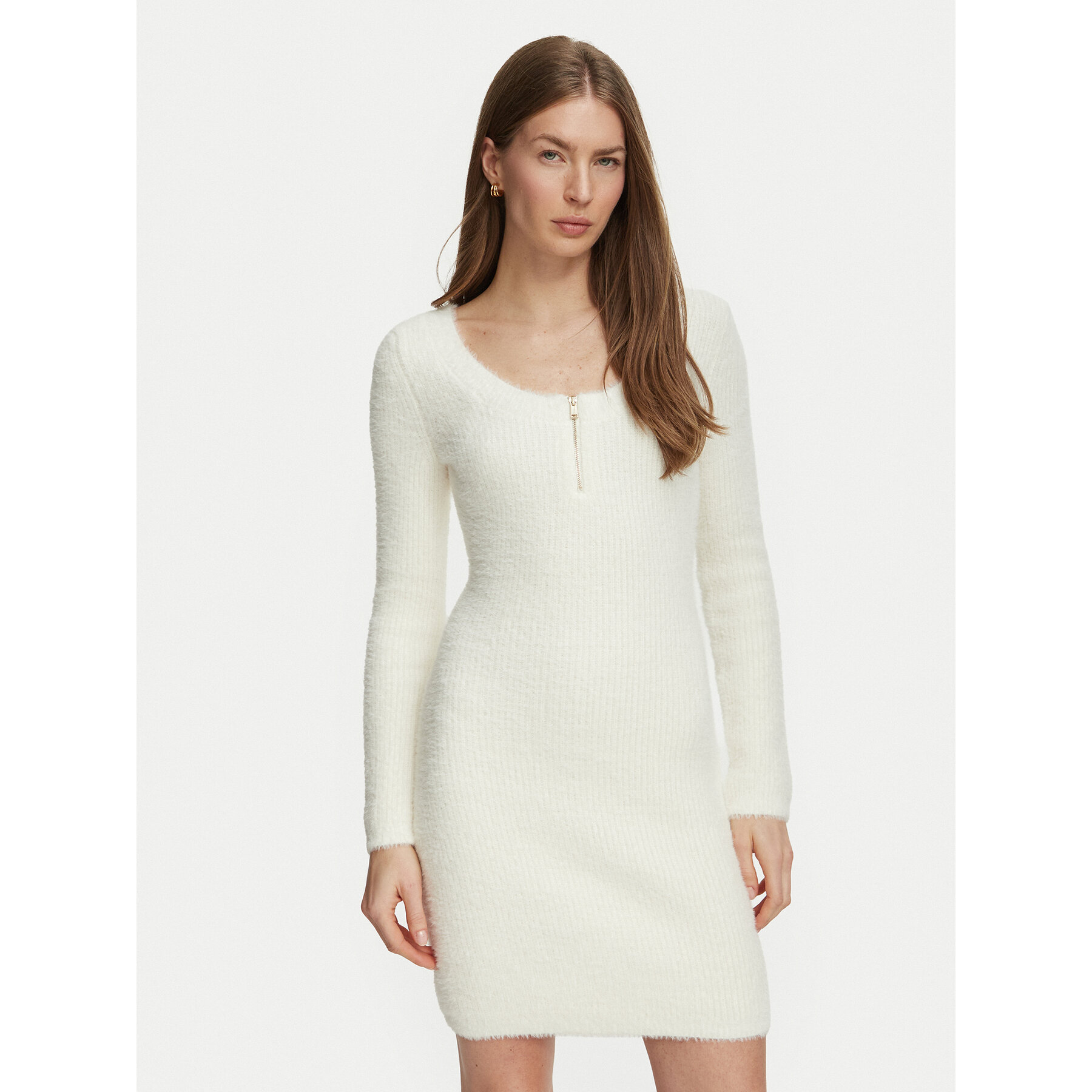 Guess Strickkleid W6BK89 Z1921 Creme Regular Fit