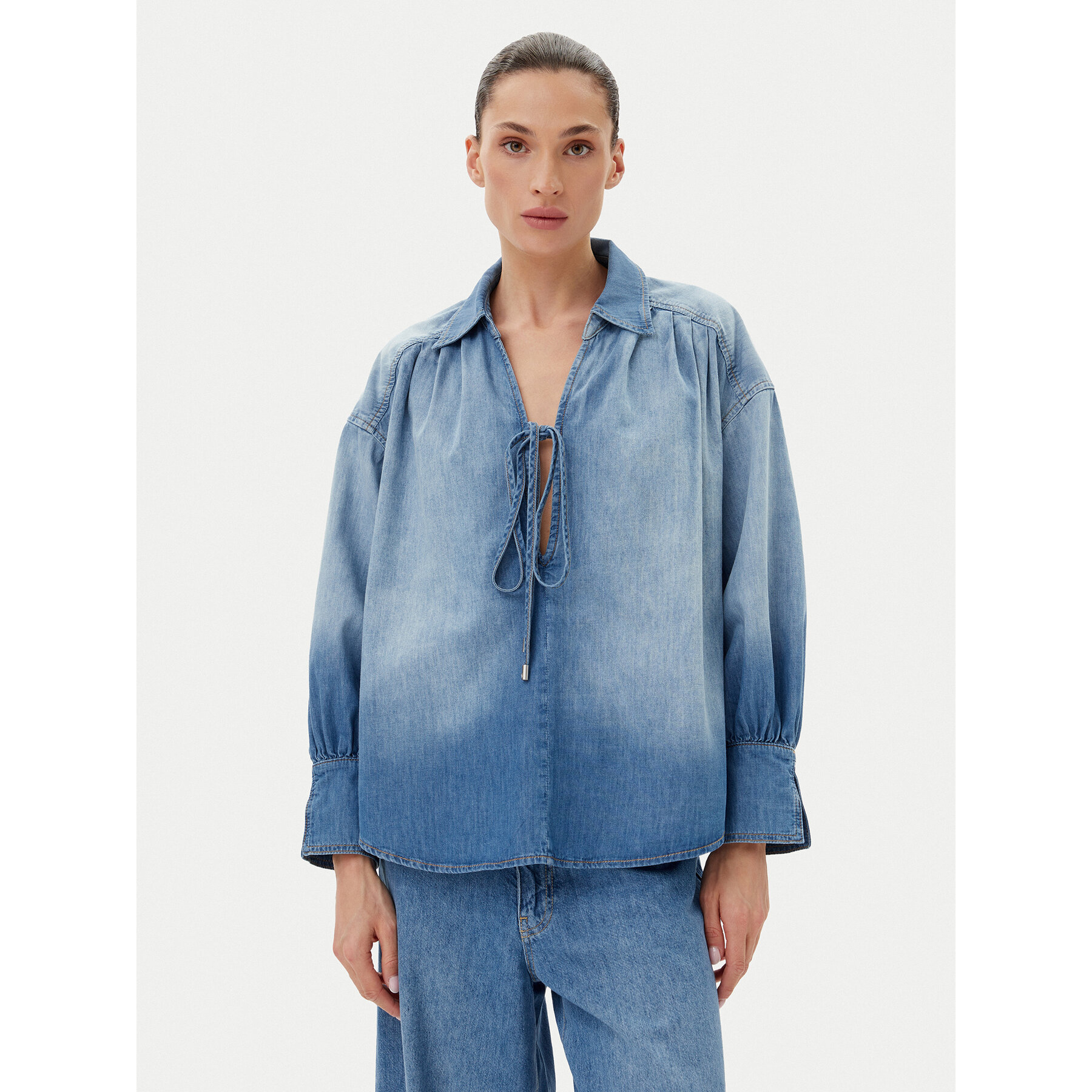 PINKO Bluse 104630 A2DT Blau Relaxed Fit