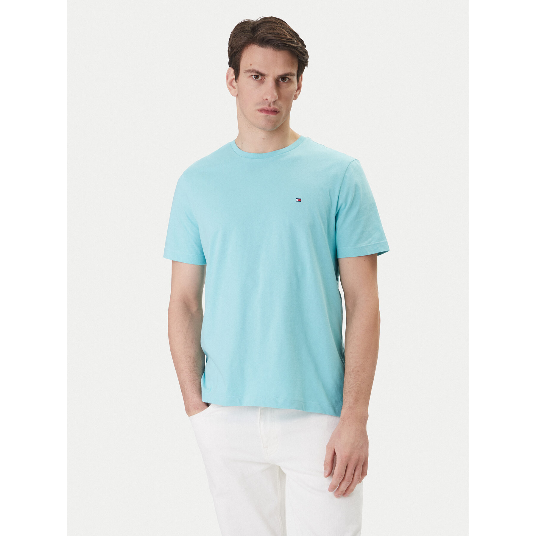 Tommy Hilfiger T-Shirt Ess Seasonal MW0MW39995 Türkisfarben Regular Fit