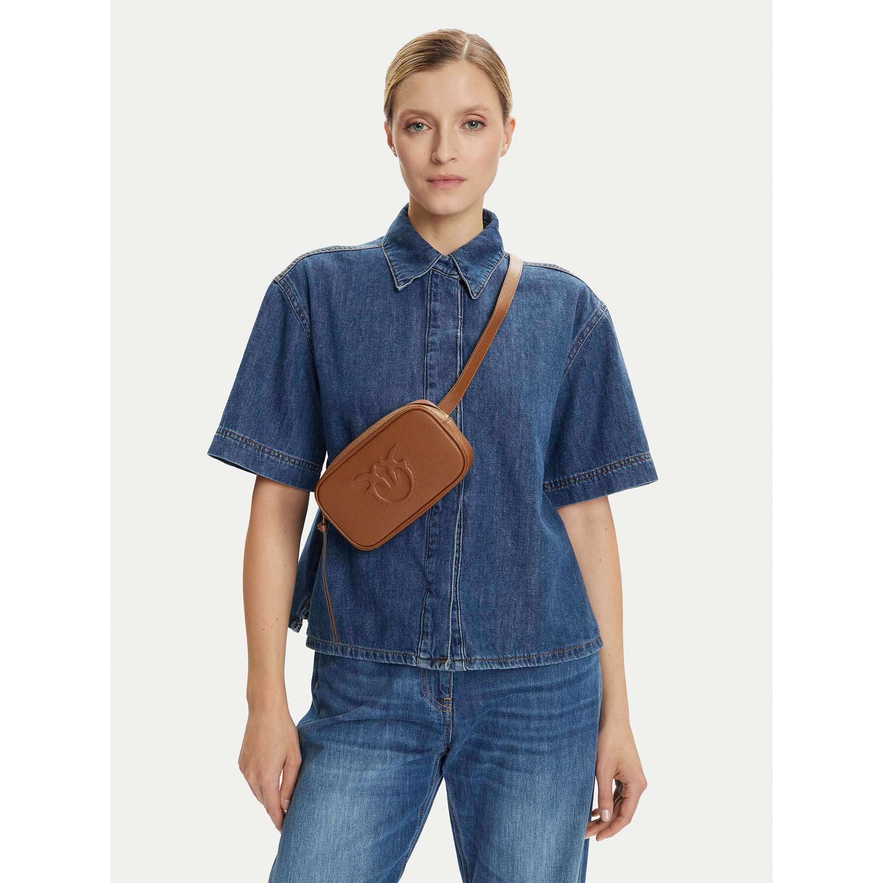 Borsetta PINKO Pelle Bottalata AI 25-26 PCPL 105354 A29Q Marrone